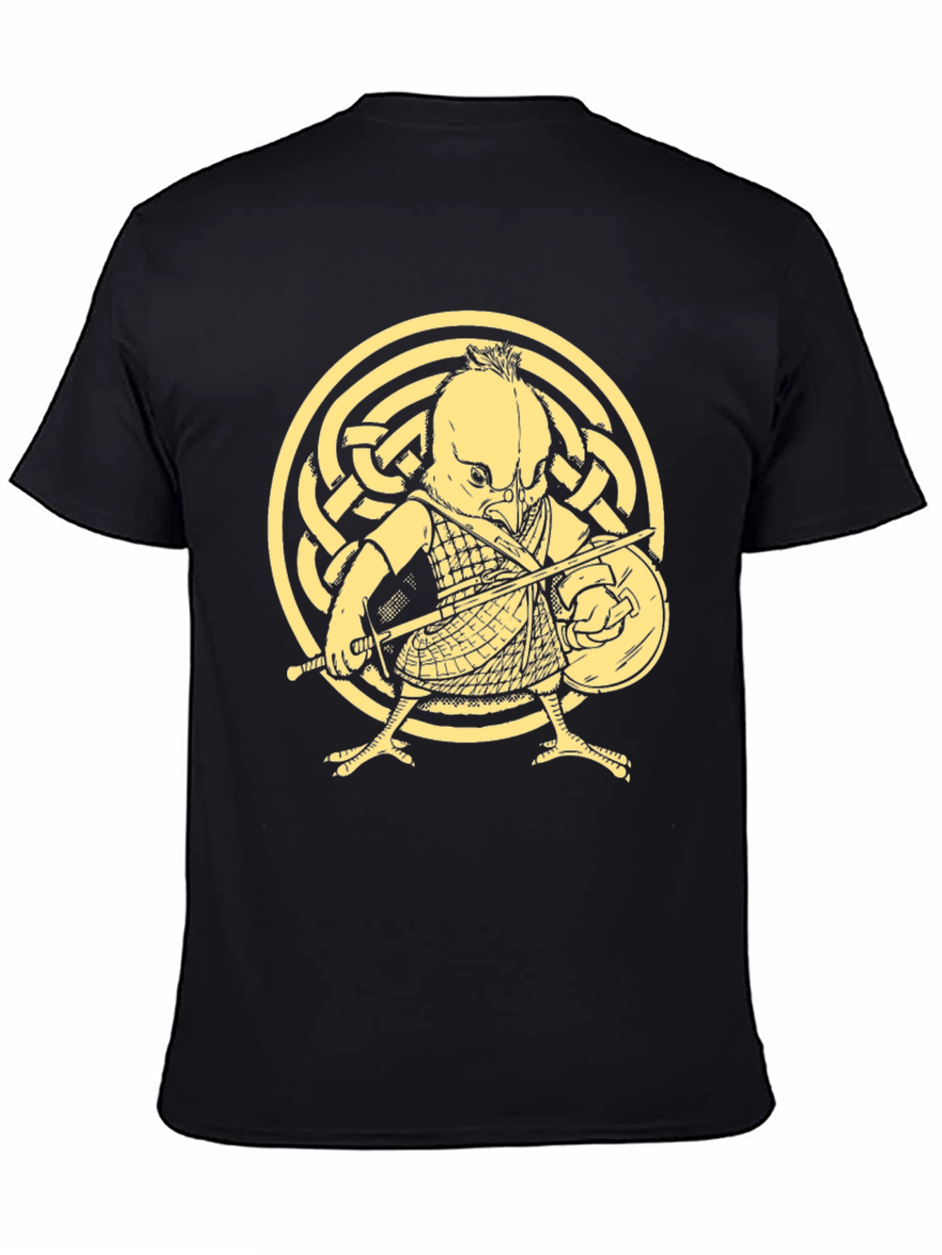 Black Black T-Shirt with Warrior Chicken Graphic view 4