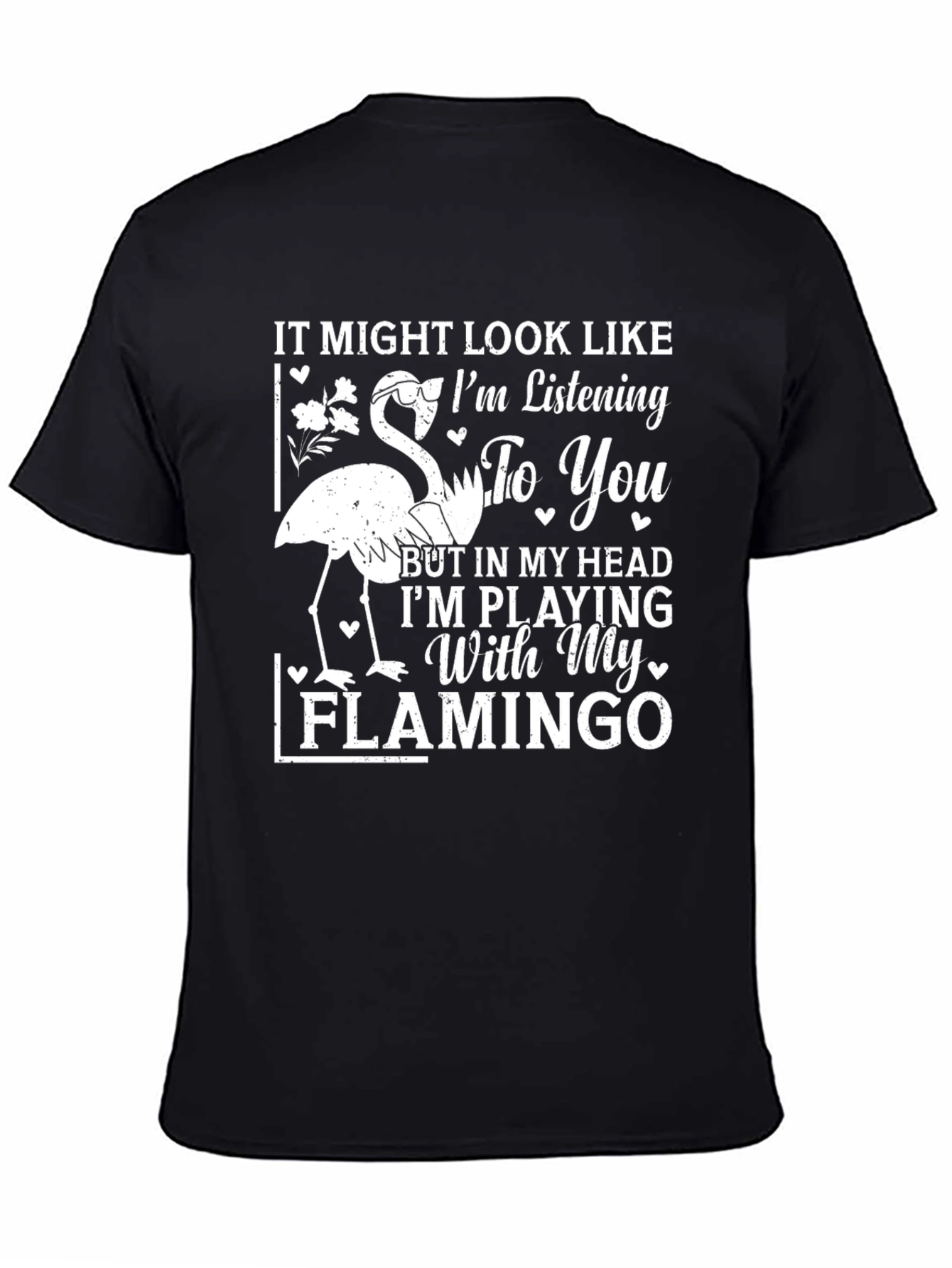 Black Flamingo Lover T-Shirt - Funny Graphic Tee view 4