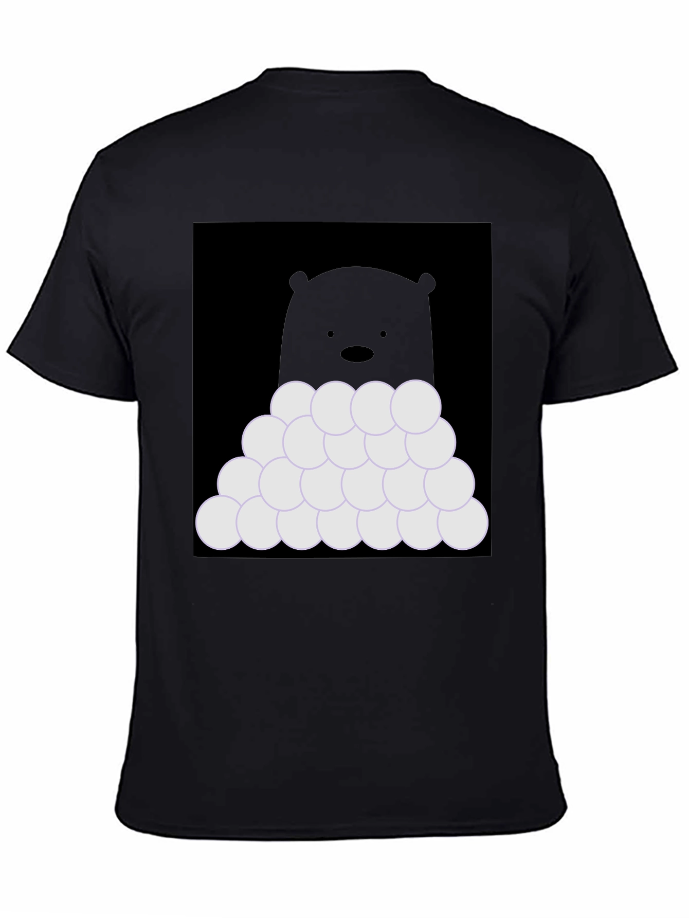 Black Bear with Snowballs T-Shirt - Soft Cotton Tee view 4