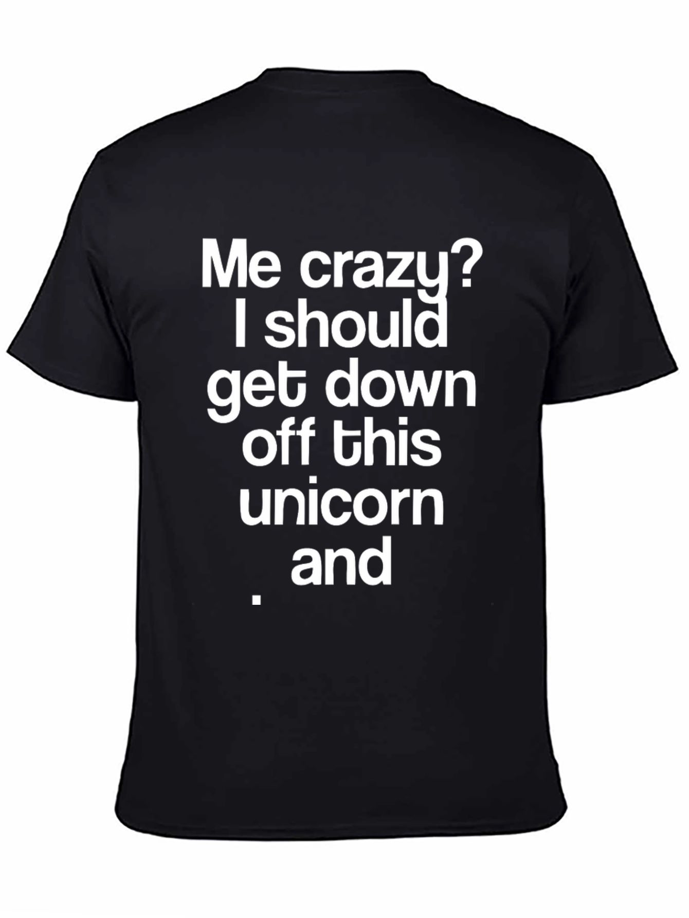 Black Crazy Unicorn Graphic Tee - Black Cotton T-Shirt view 4