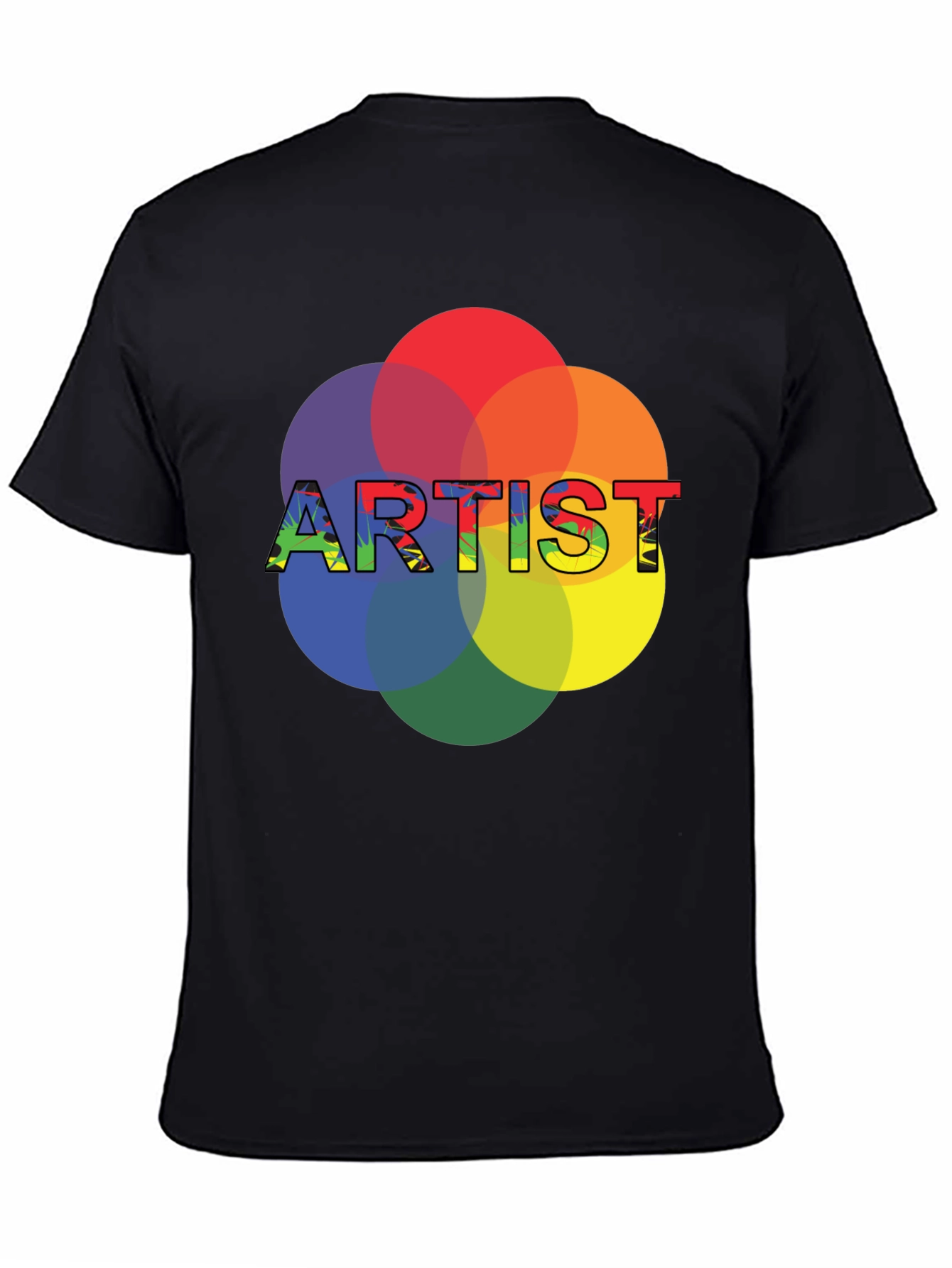 Black Artist Color Wheel Graphic Tee - Creative Expression T-Shirt view 4