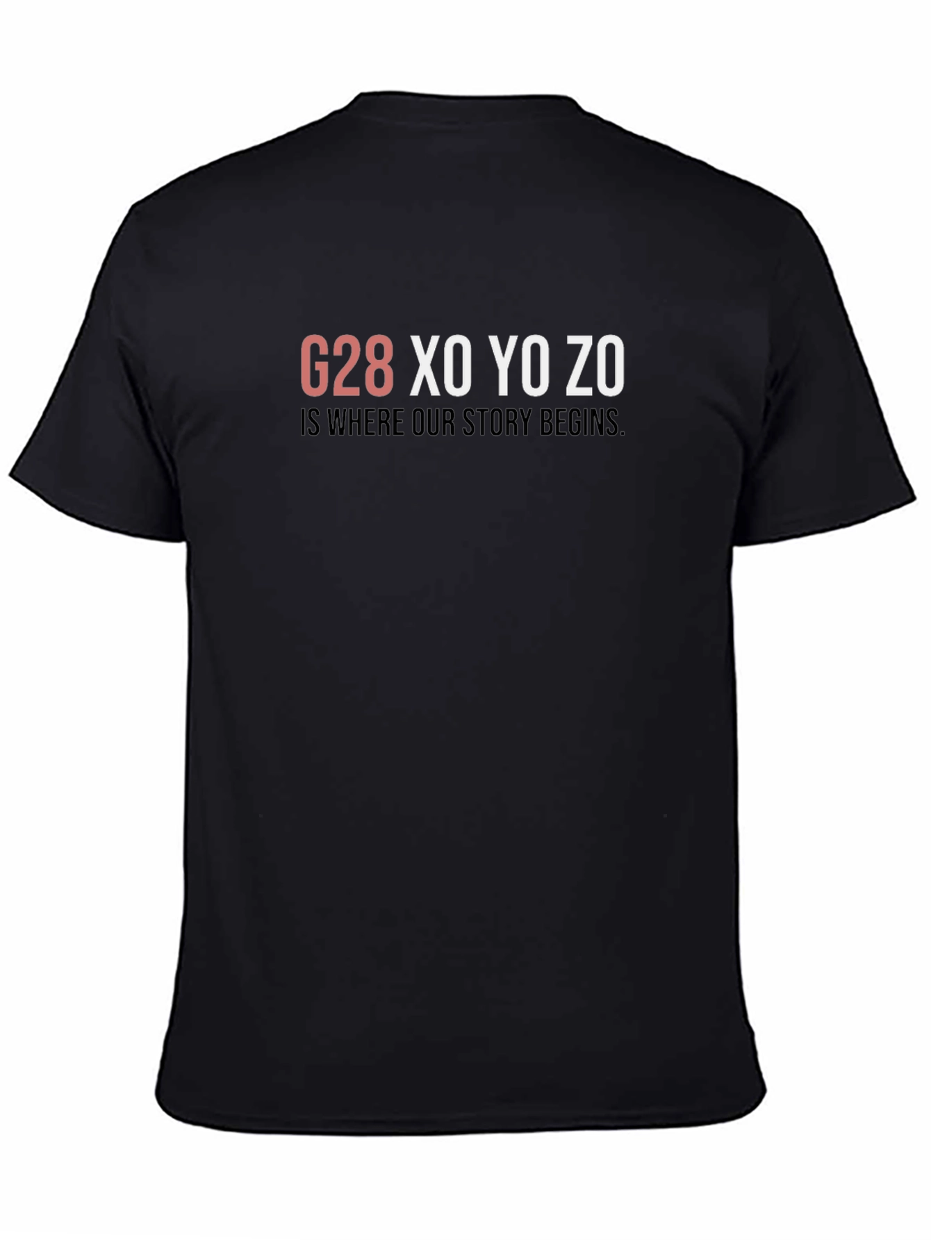 Black G28 XO YO ZO Graphic T-Shirt - Where Our Story Begins view 4
