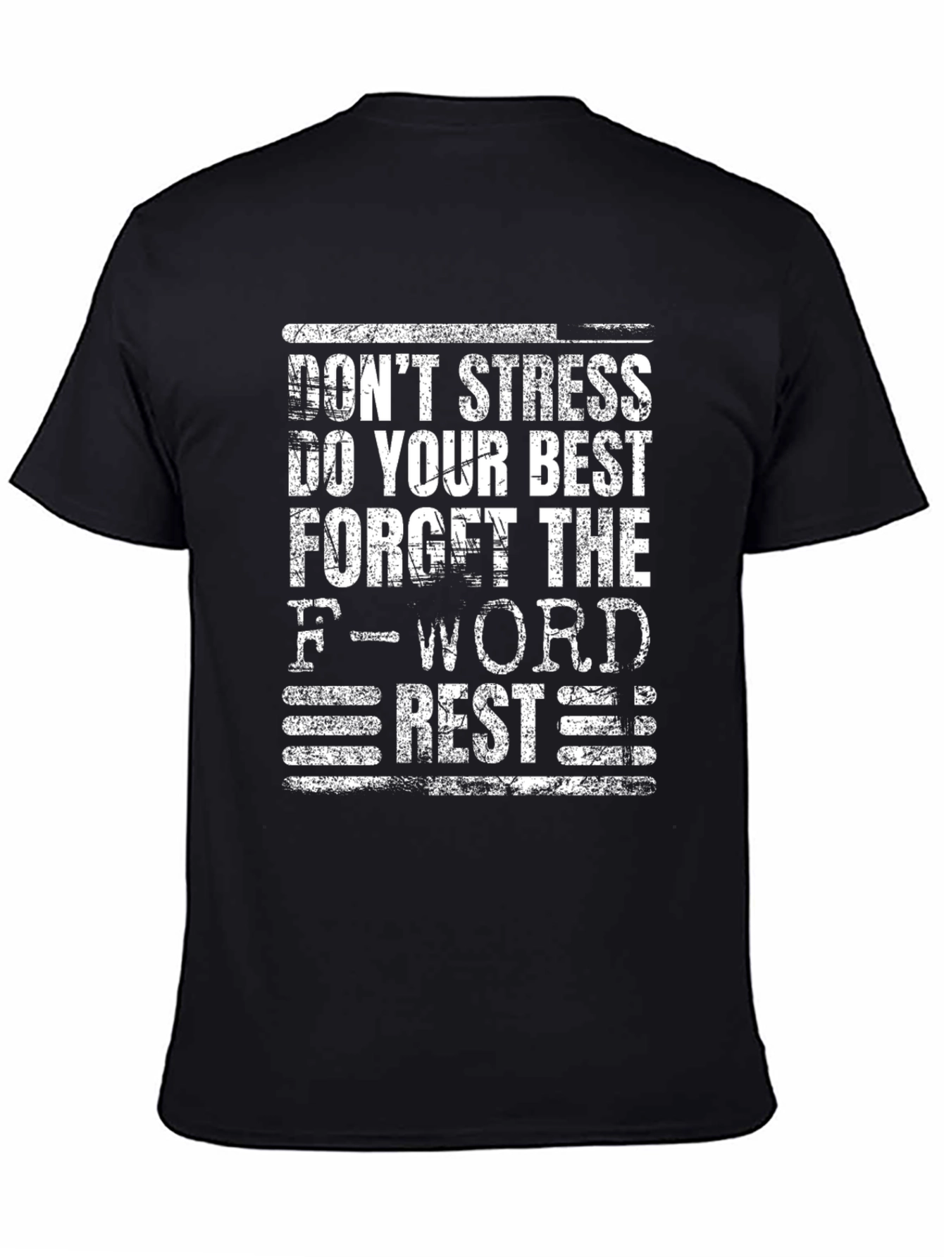 Black Don't Stress Graphic Tee - Black Cotton Blend view 4