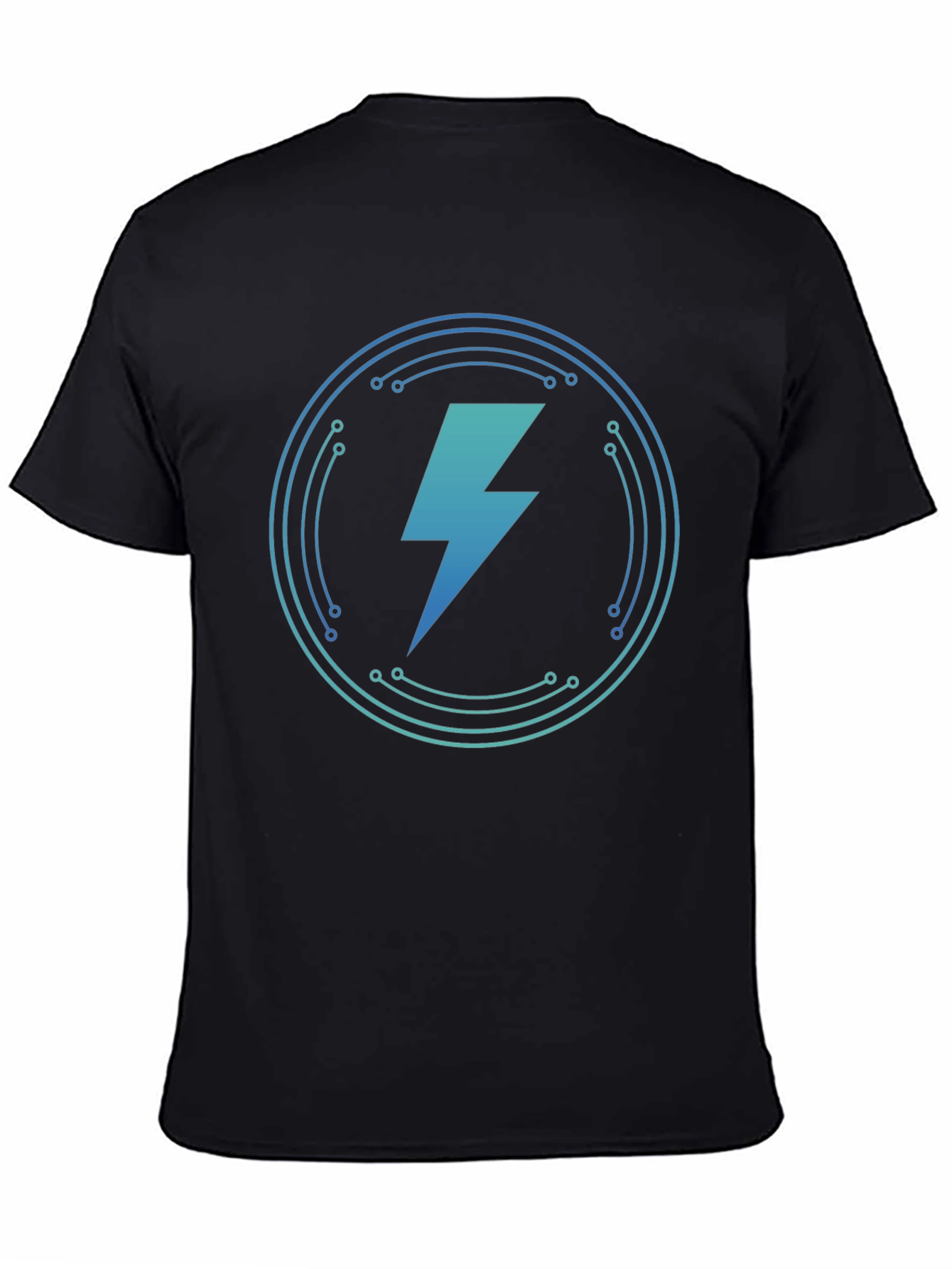 Black Electric Bolt Graphic T-Shirt - Stylish Black Tee view 4