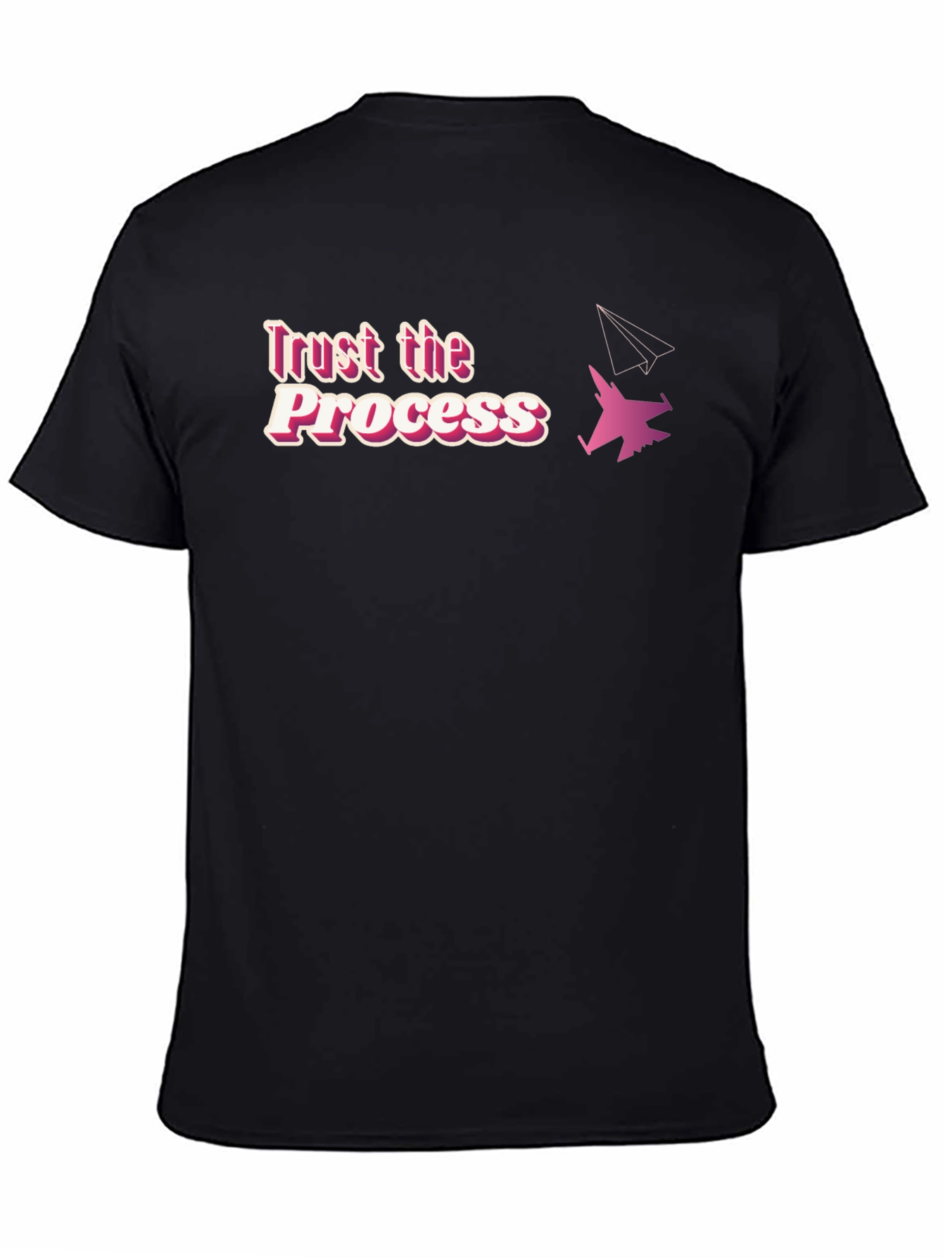 Black Trust the Process T-Shirt - Aviation Design view 4
