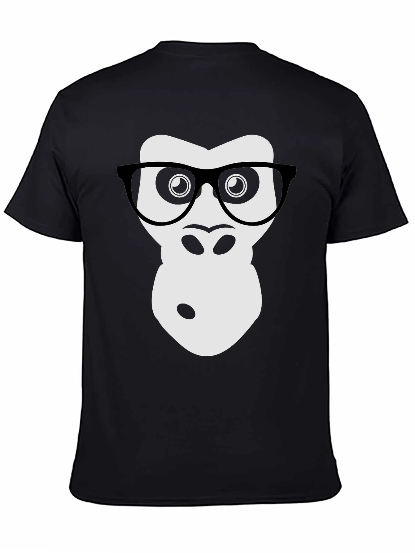 Black Geek Gorilla Graphic Tee - Cool Animal Shirt view 4