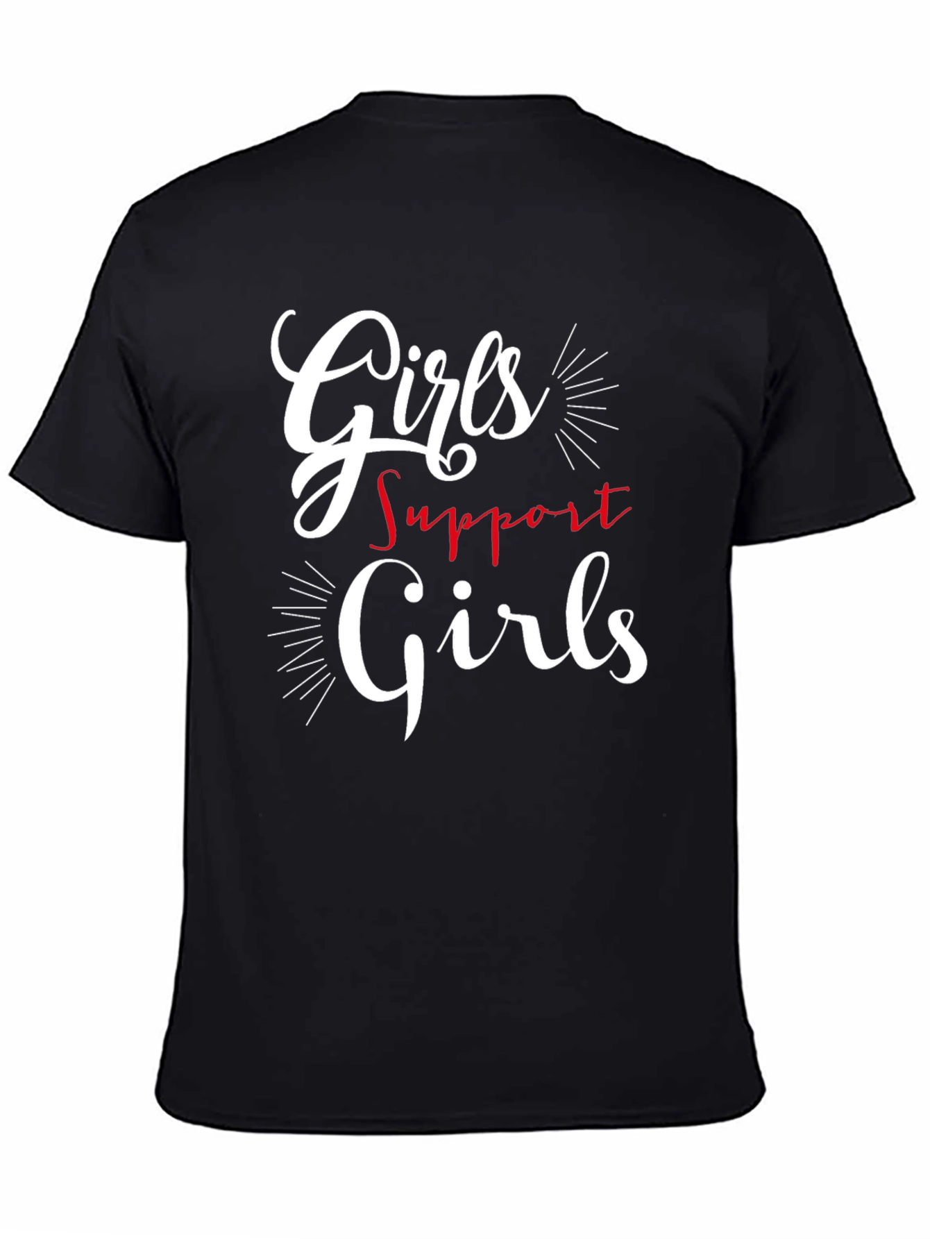 Black Girls Support Girls Graphic Tee - Black Cotton T-Shirt view 4