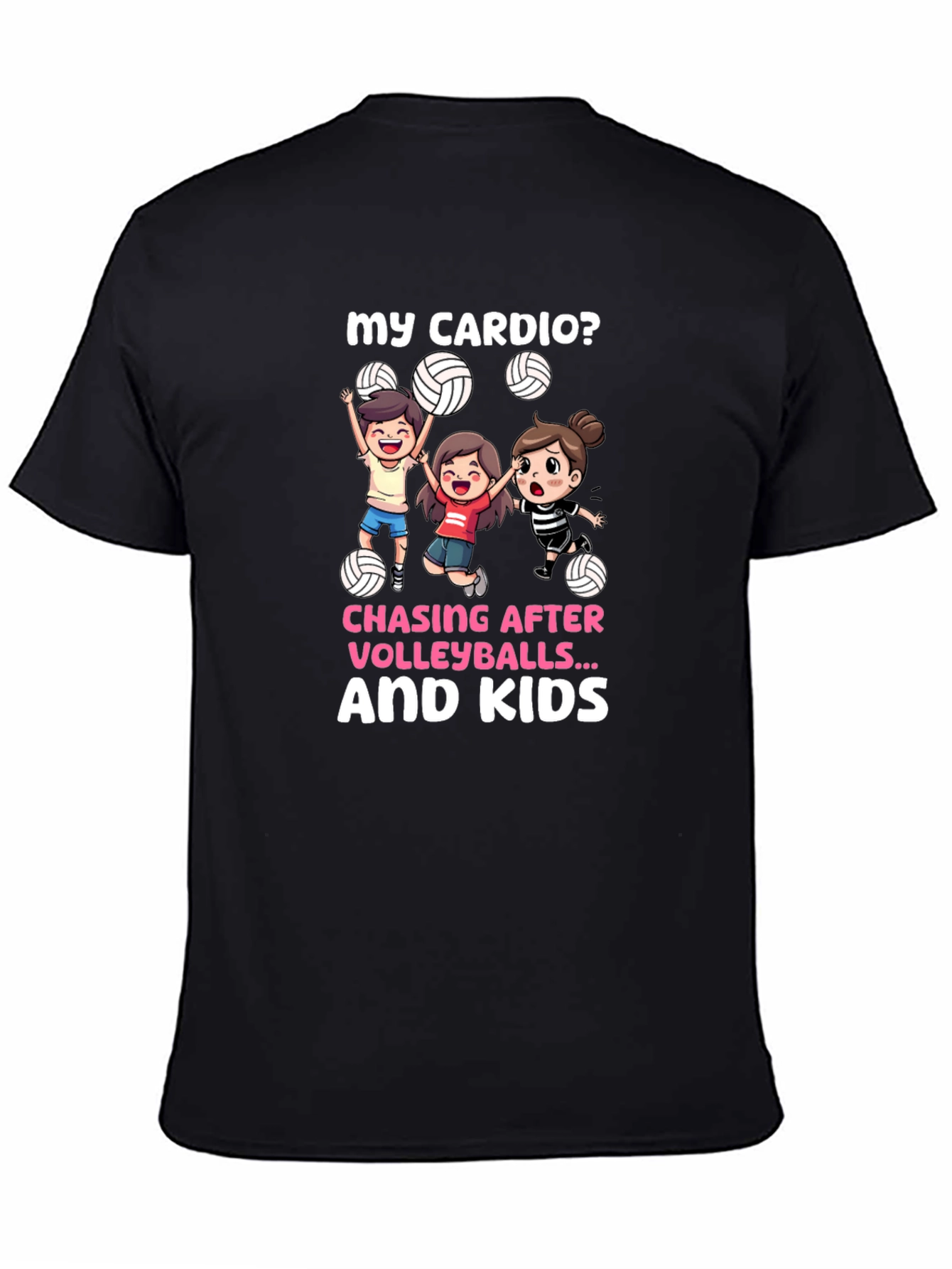 Black Volleyball Mom Cardio T-Shirt view 4