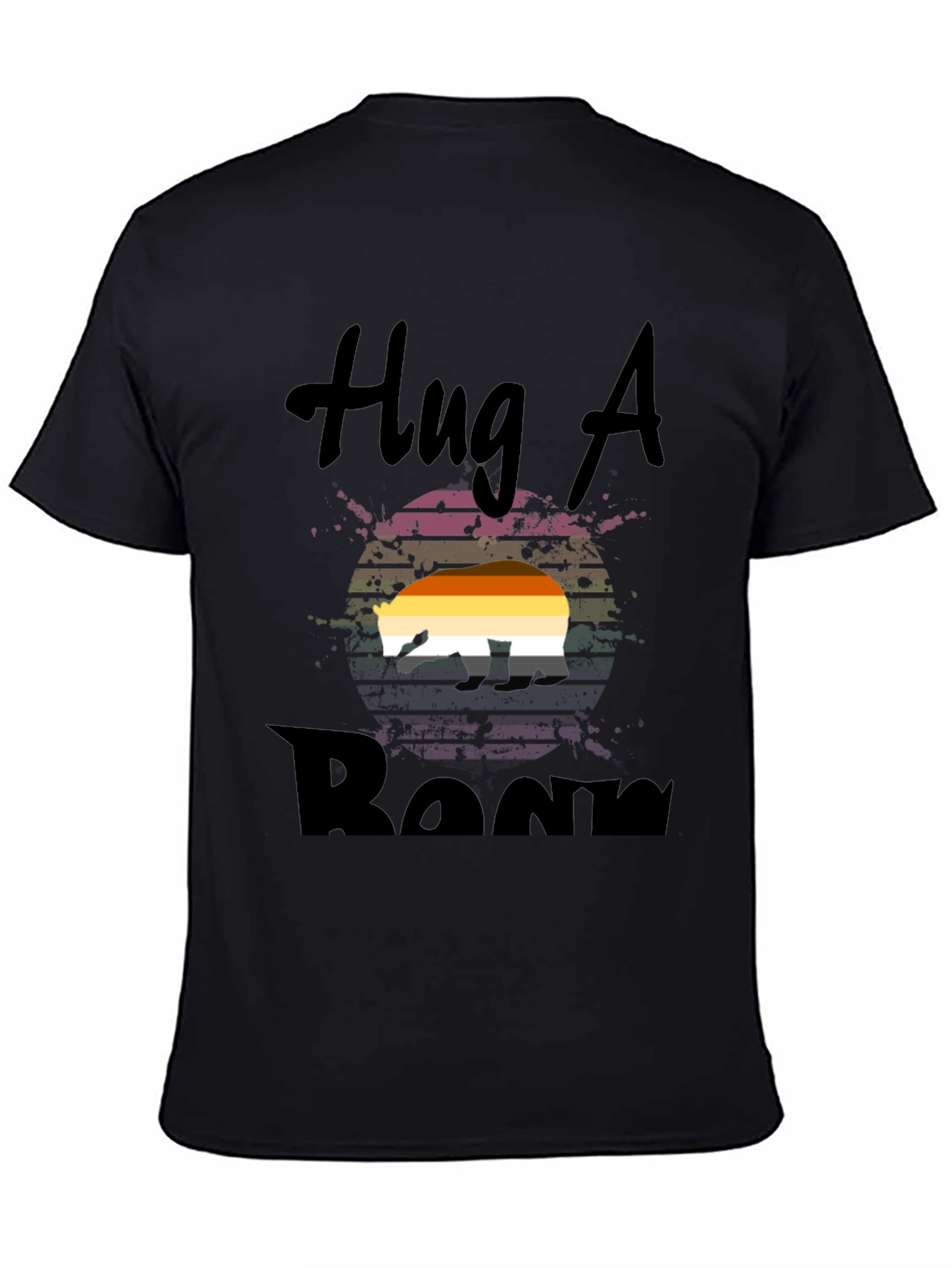 Black Hug A Bear Pride T-Shirt view 4