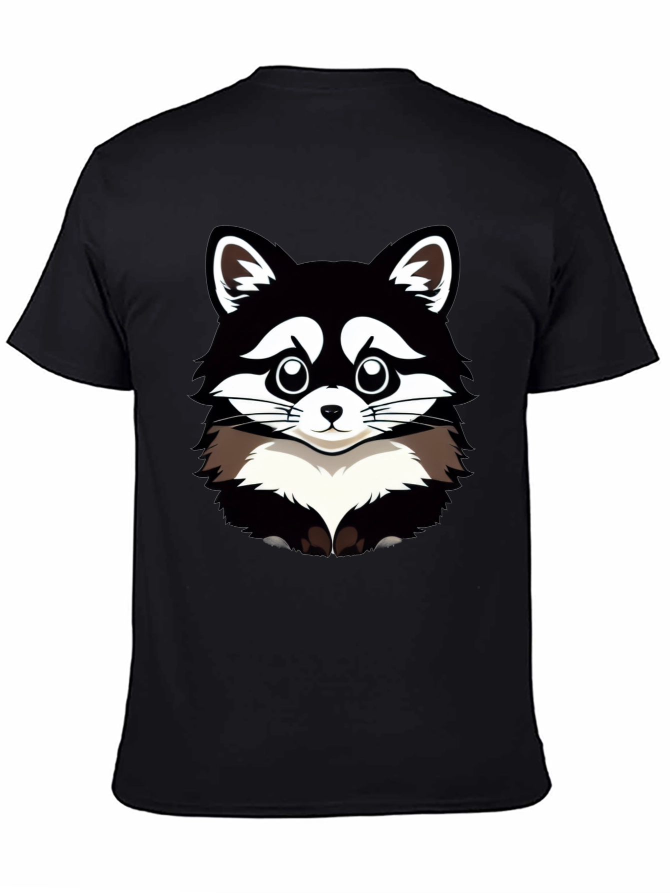 Black Raccoon Graphic T-Shirt - Men's Black Tee view 4