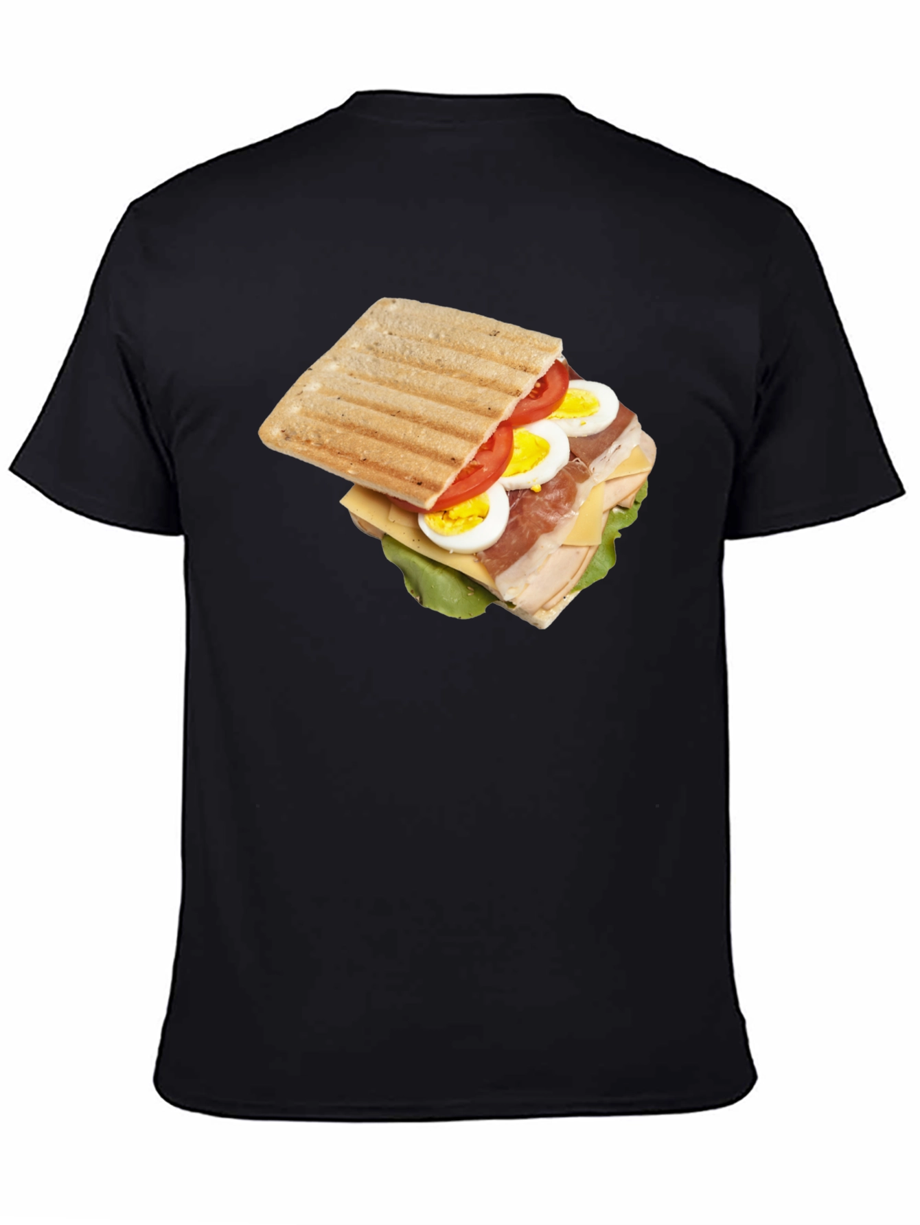 Black Sandwich Graphic Tee - Unique Food T-Shirt view 4