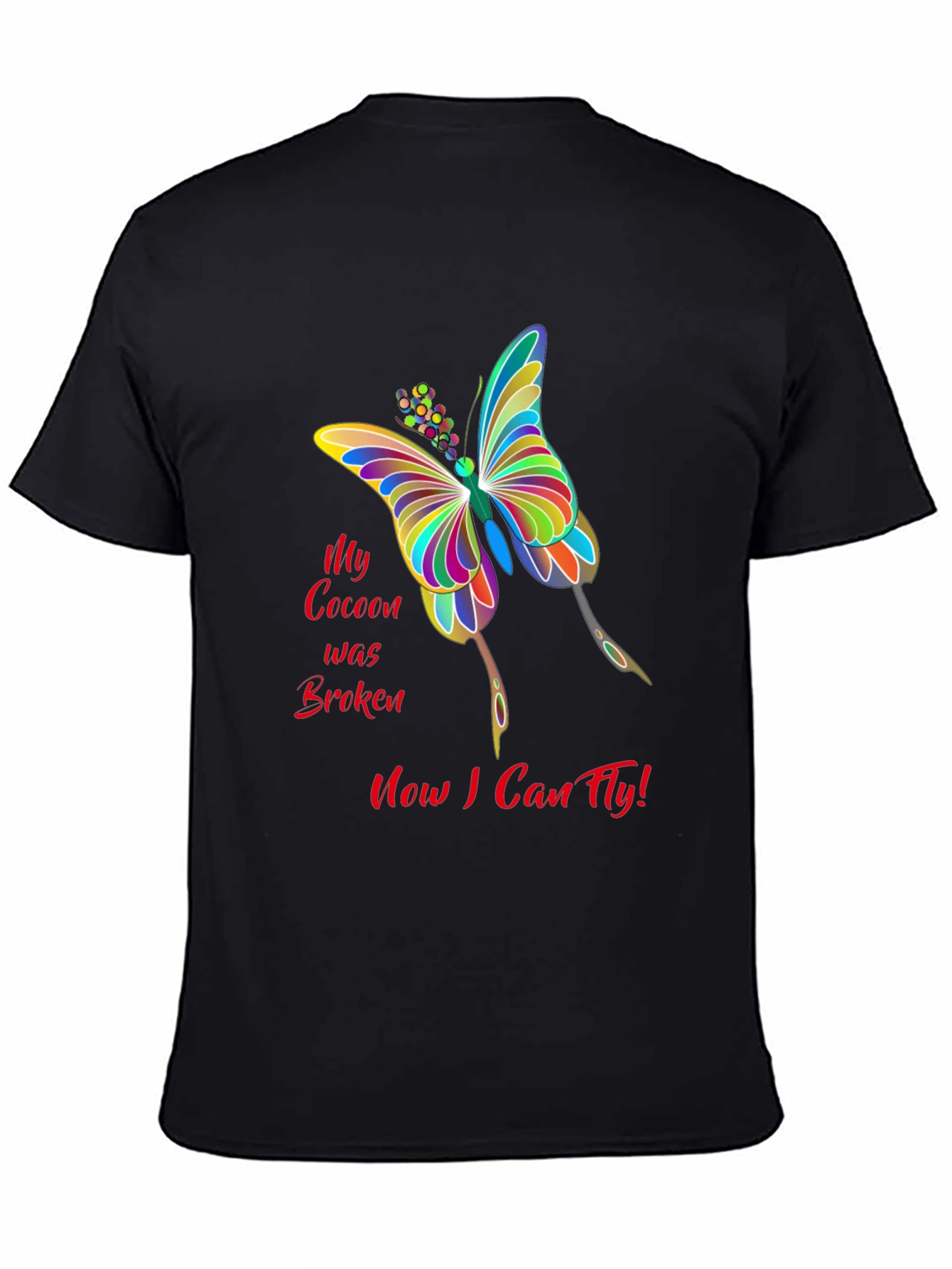 Black Butterfly Freedom Tee: "Now I Can Fly!" view 4