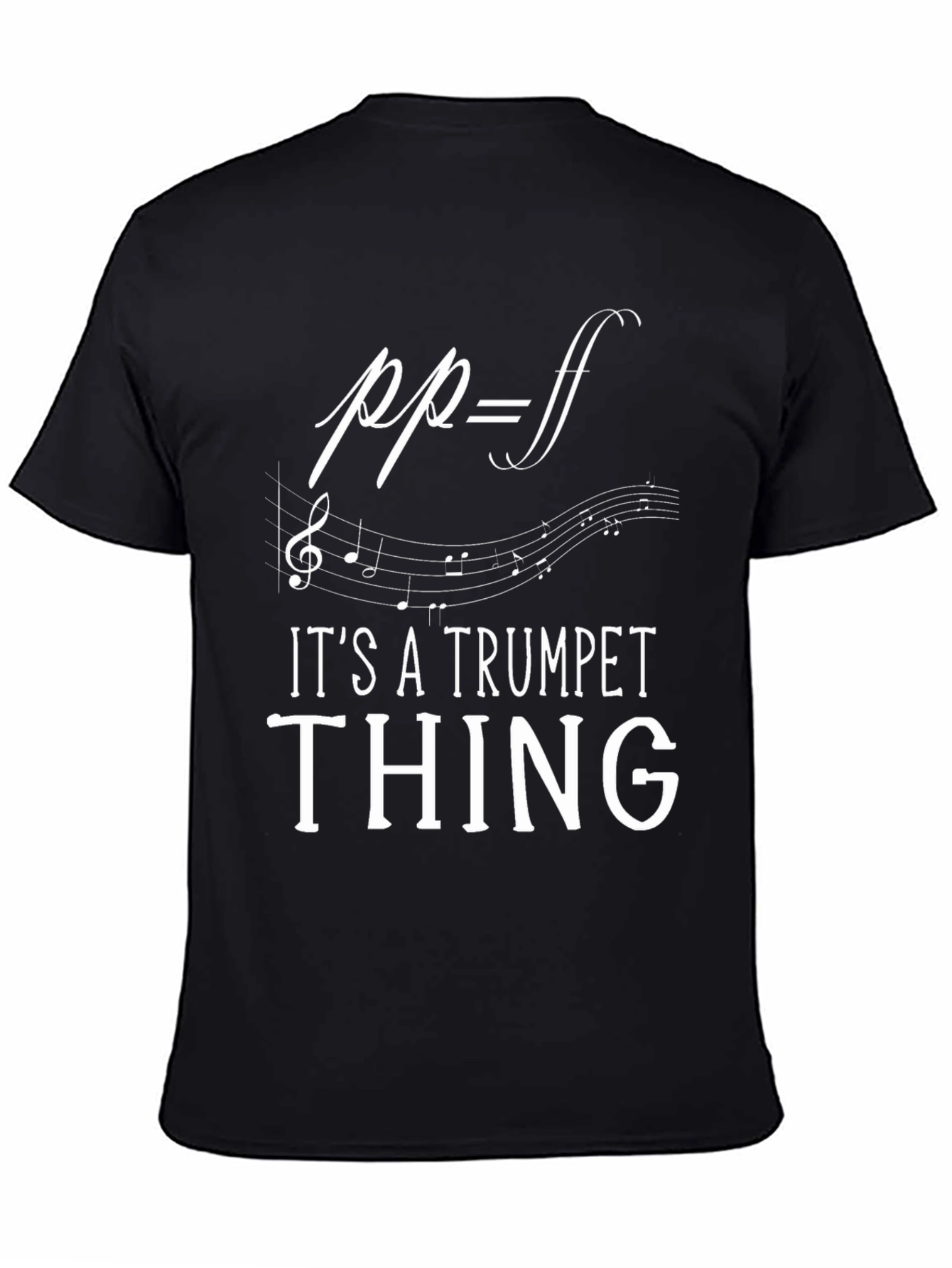Black Trumpet Thing Graphic Tee - Musician's Humor T-Shirt view 4