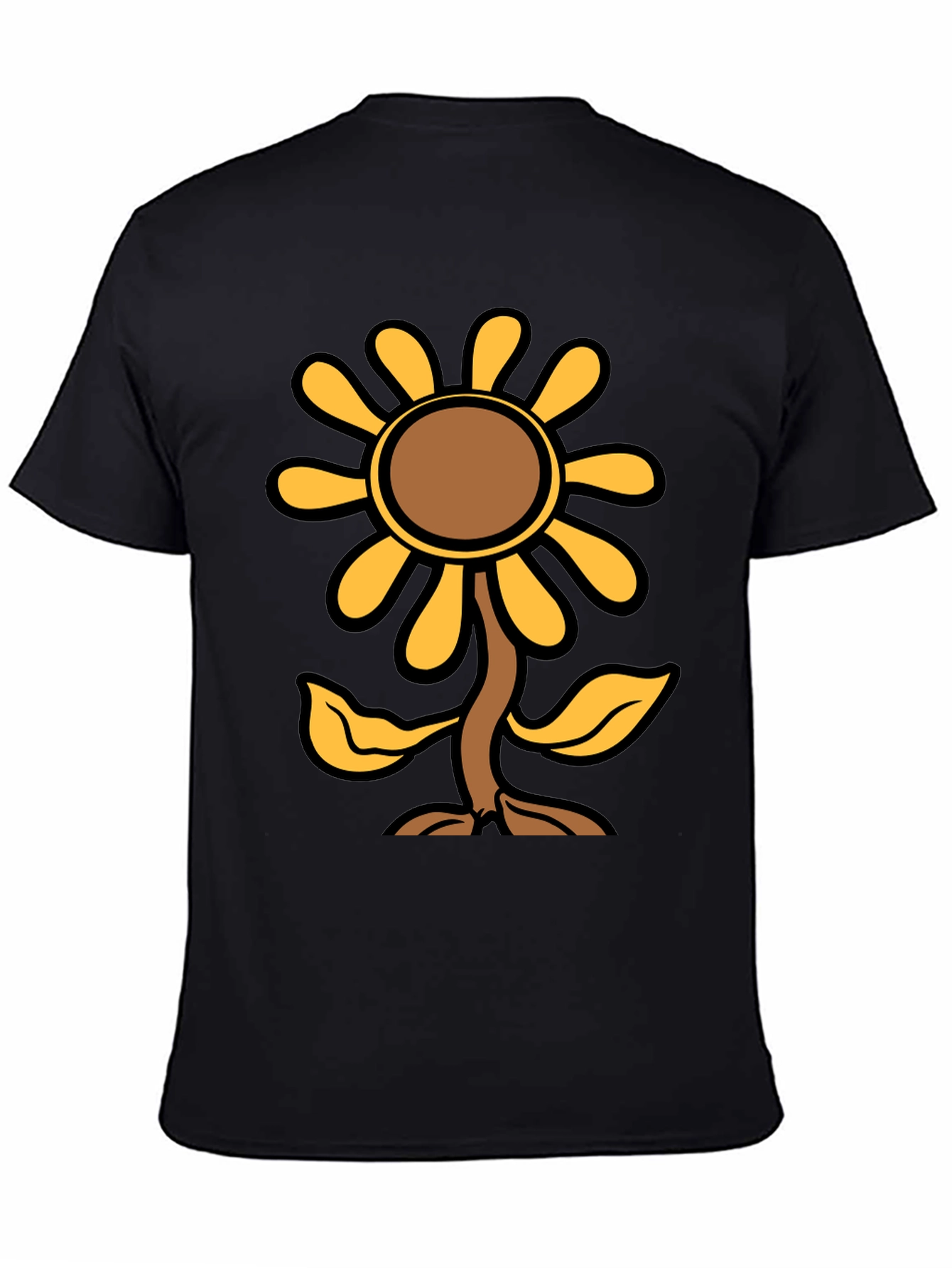 Black Sunflower Graphic Print Black T-Shirt view 4
