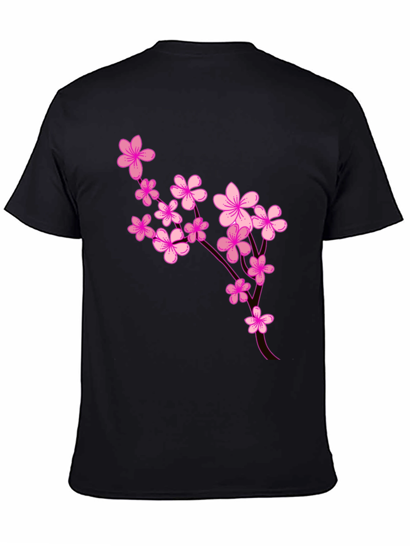 Black Floral Blossom Graphic Tee - Stylish Black T-Shirt view 4