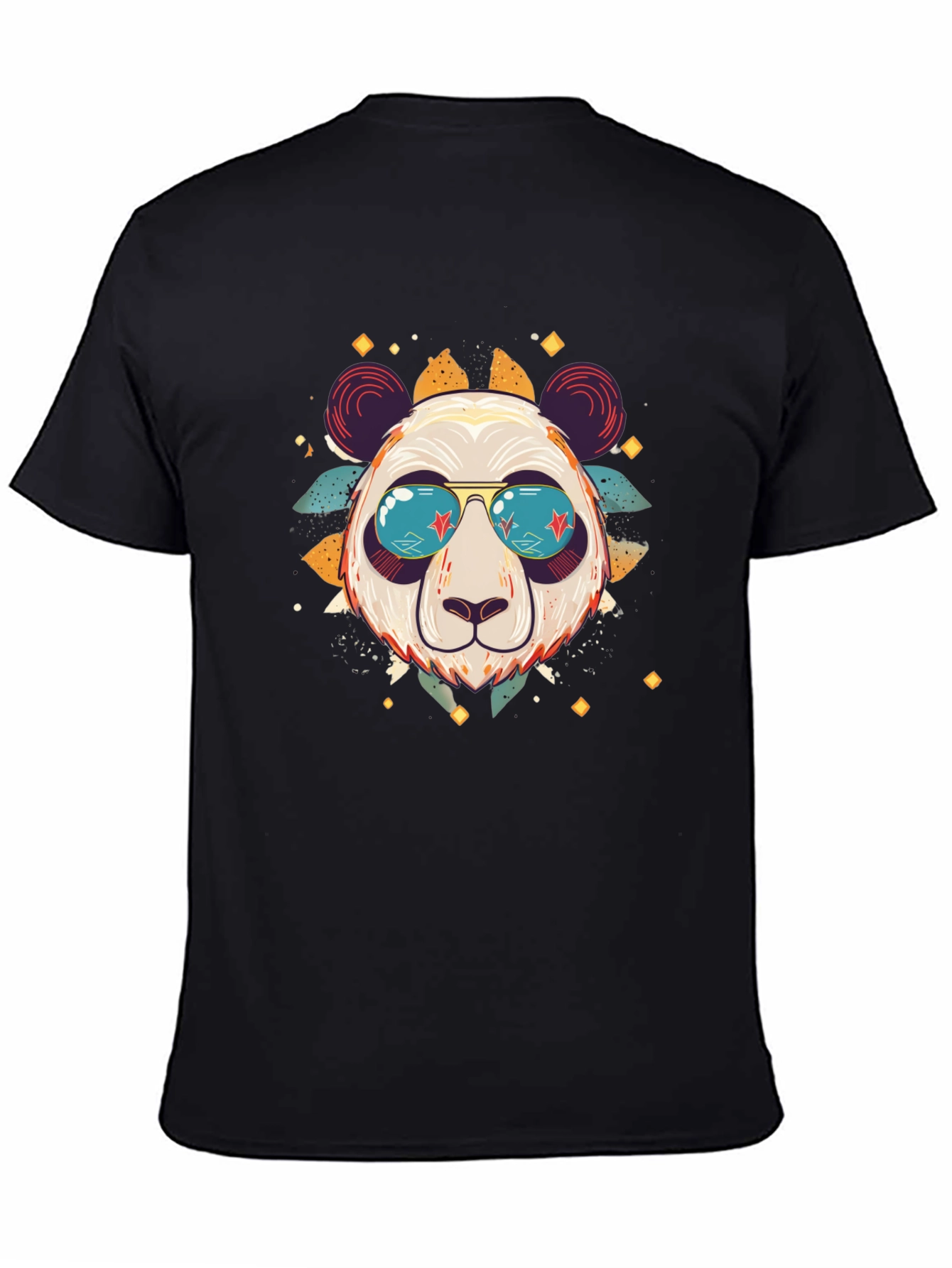 Black Cool Panda Graphic Tee view 4