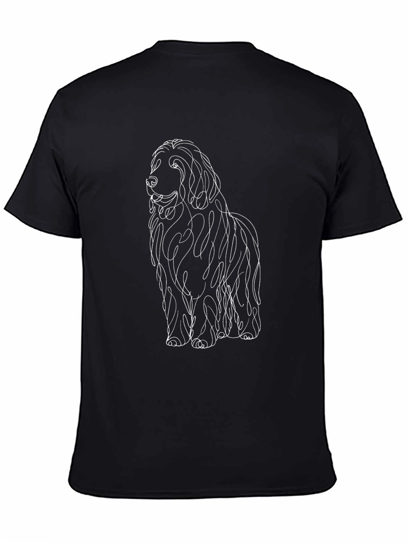 Black Dog Line Art T-Shirt - Black view 4