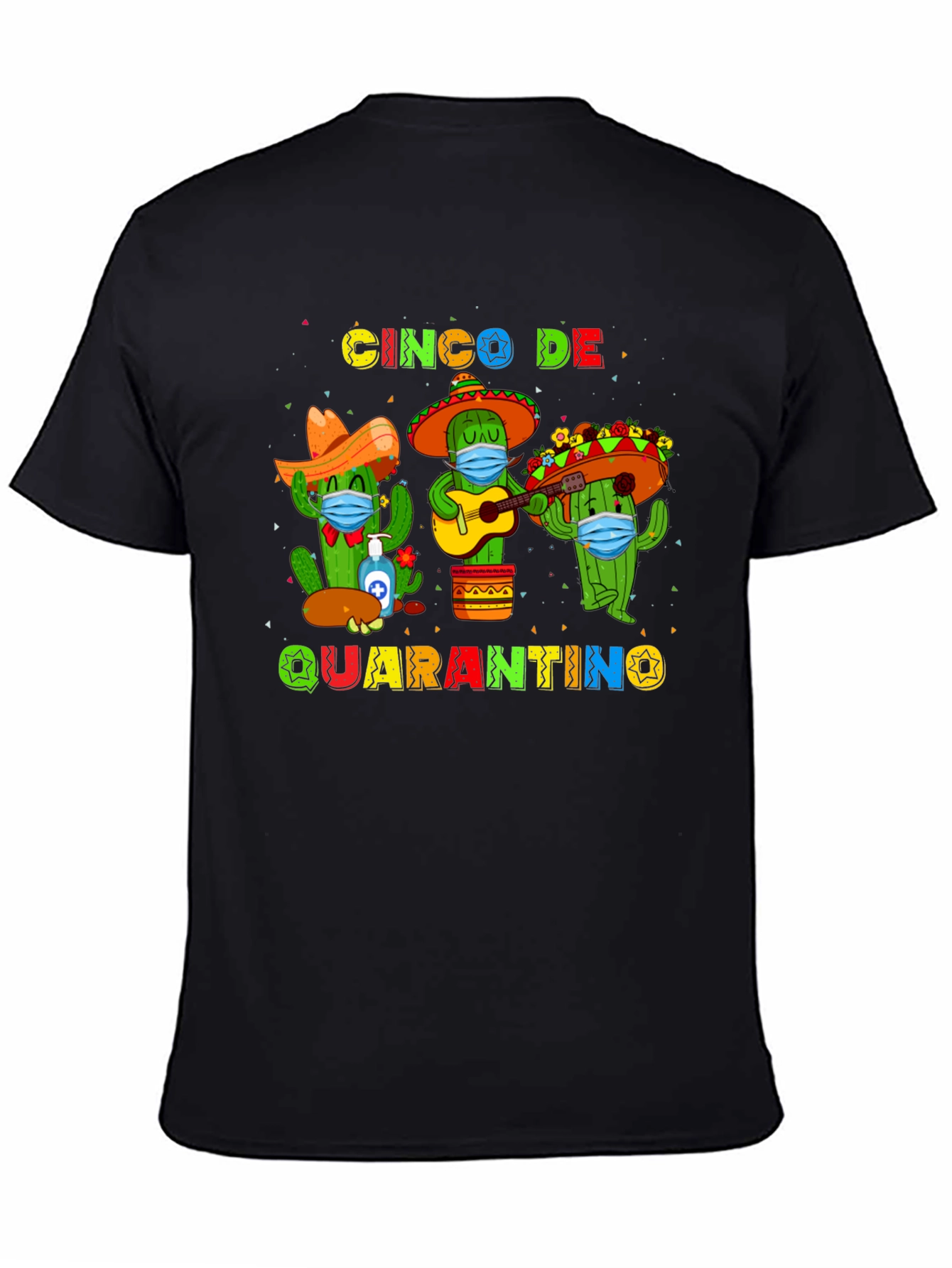 Black Cinco De Quarantino T-Shirt view 4