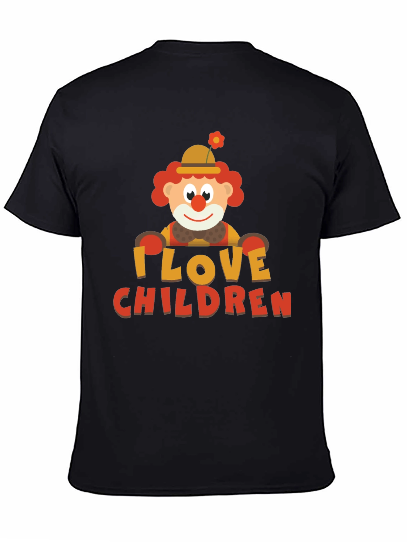Black I Love Children Clown Graphic Tee - Black view 4