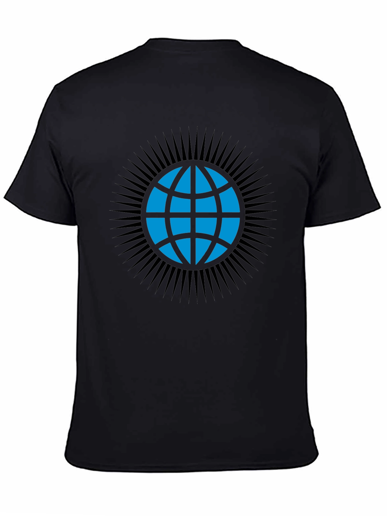 Black Globe Graphic T-Shirt - Modern Black Tee view 4