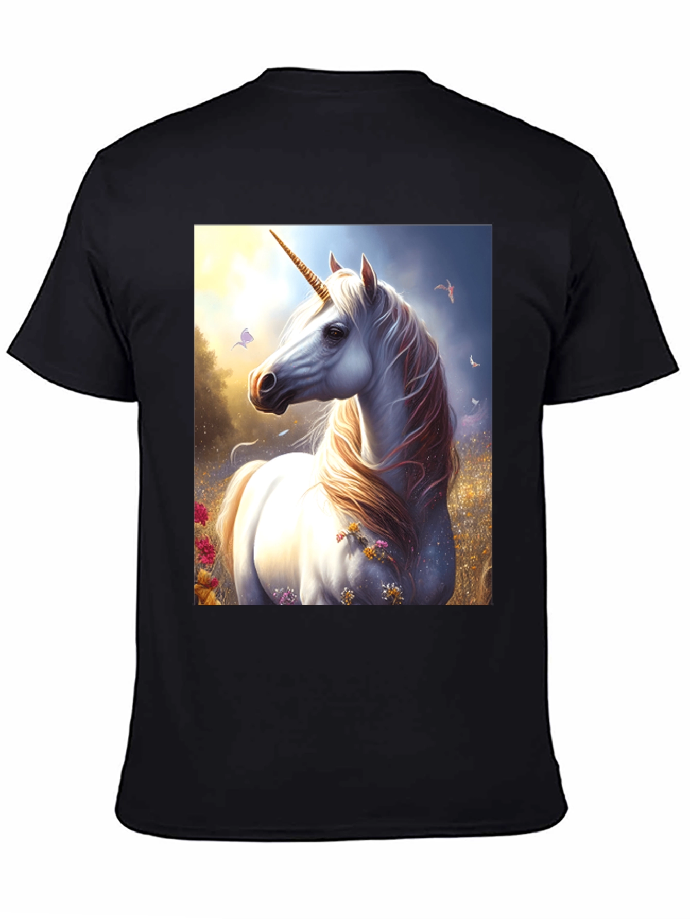 Black Unicorn Graphic Tee - Fantasy Black T-Shirt view 4