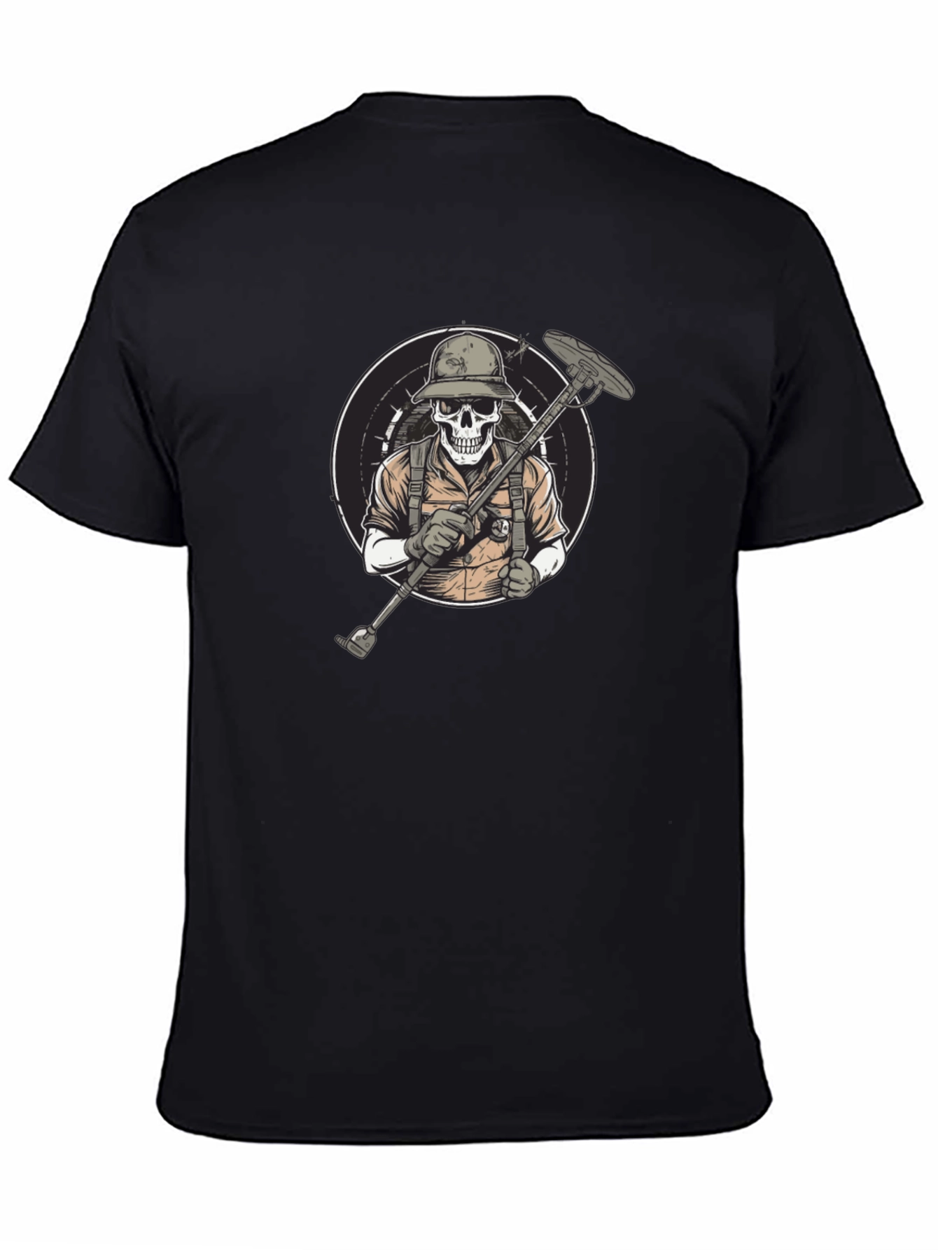 Black Skull Metal Detector T-Shirt view 4