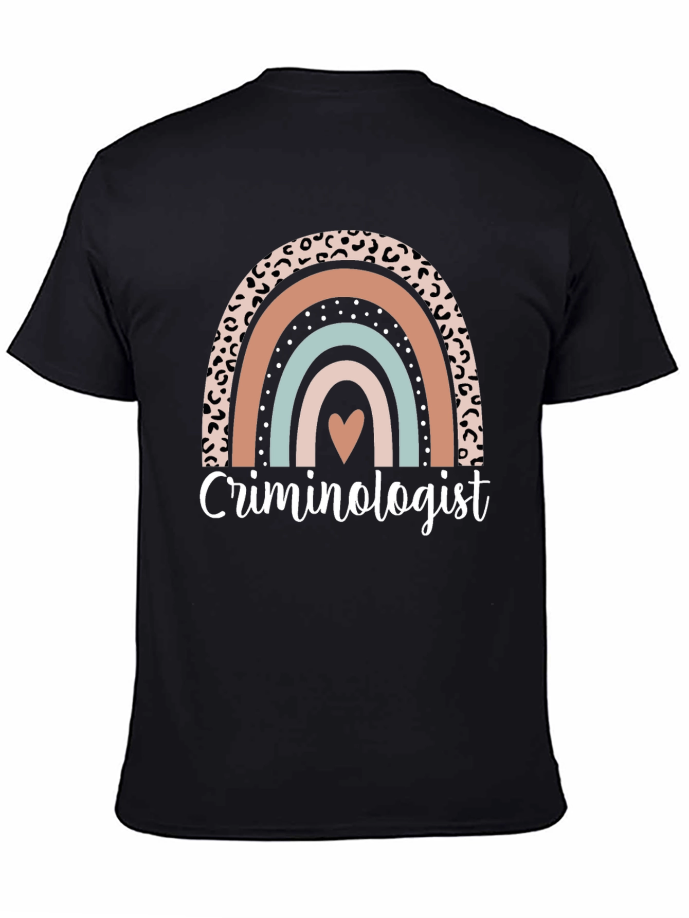Black Criminologist Rainbow Graphic T-Shirt view 4