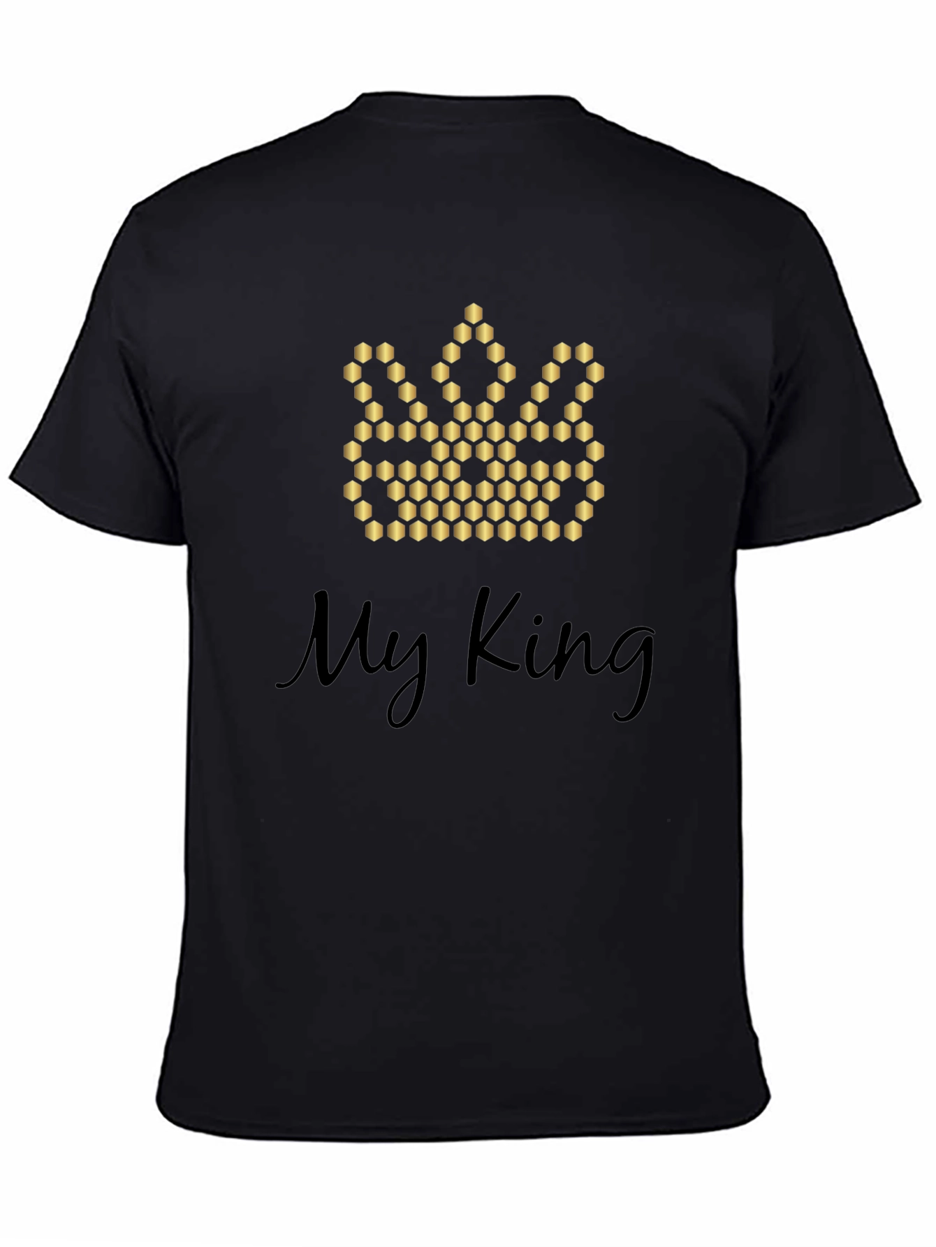 Black My King Graphic Tee - Crown Design, Soft Cotton Blend view 4