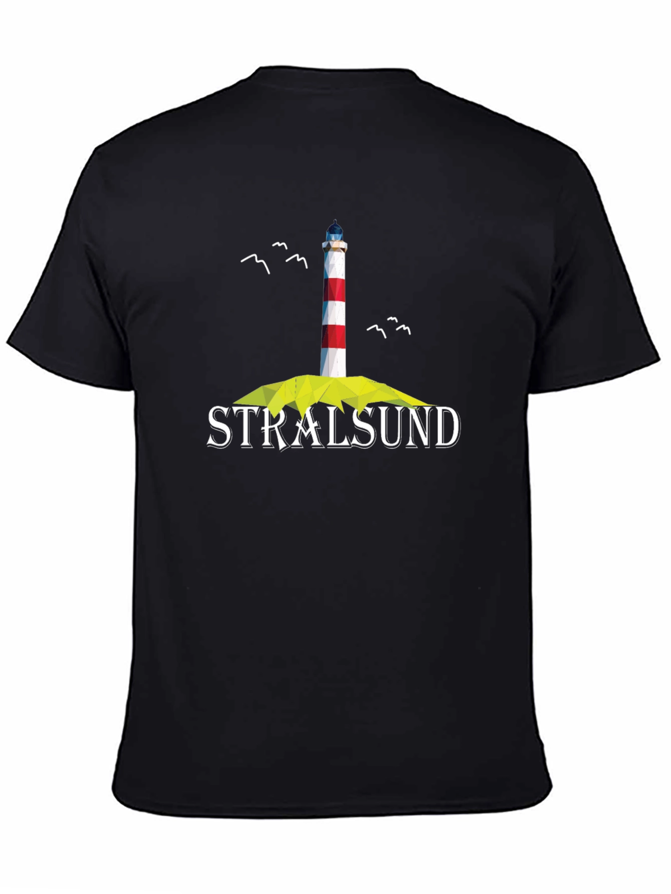 Black Stralsund Lighthouse Graphic Tee - Unisex view 4