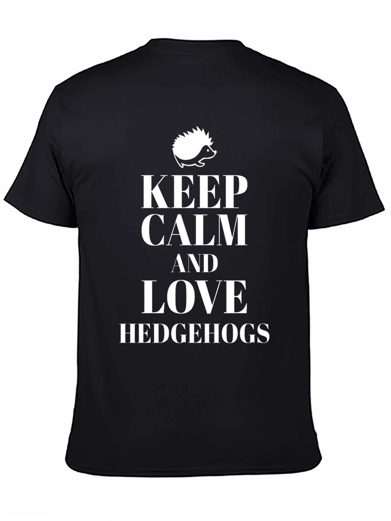 Black Keep Calm and Love Hedgehogs T-Shirt view 4