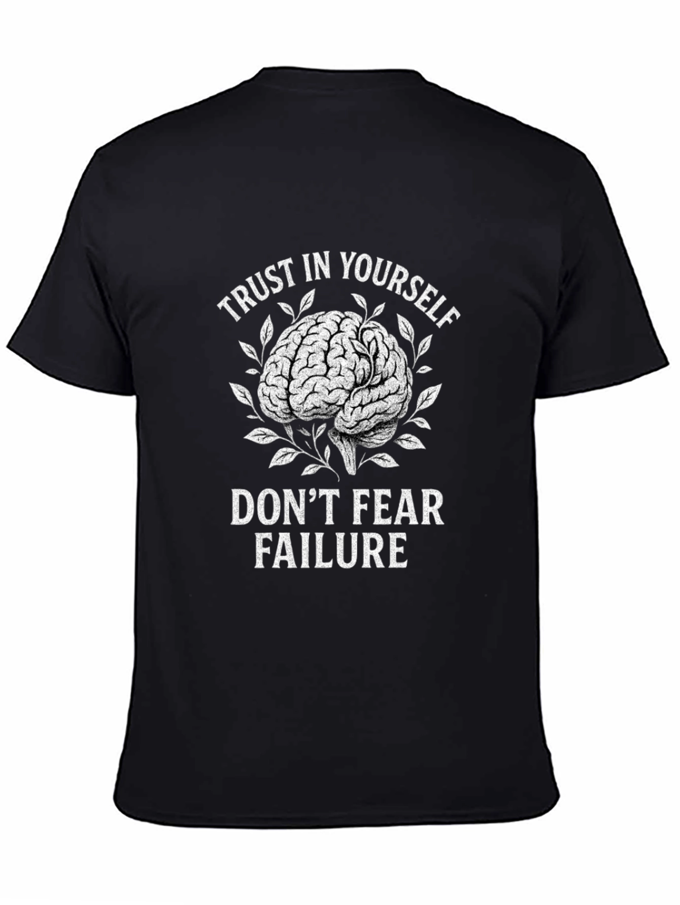 Black Trust Yourself Brain Graphic T-Shirt view 4