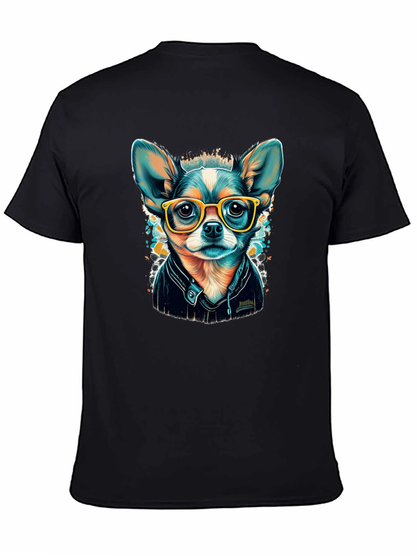 Black Cool Chihuahua T-Shirt view 4
