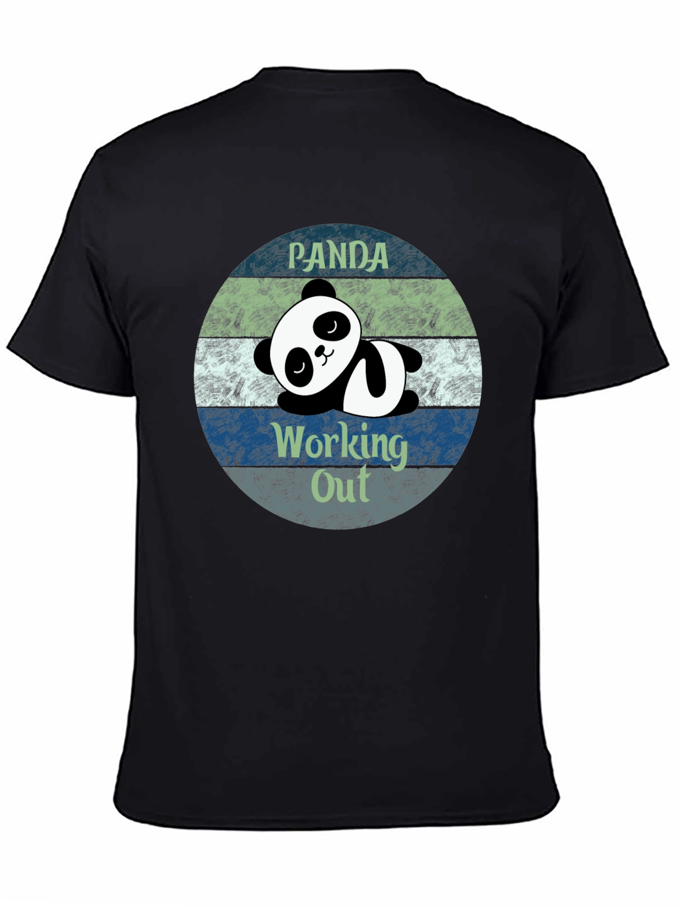 Black Panda Working Out Funny T-Shirt view 4