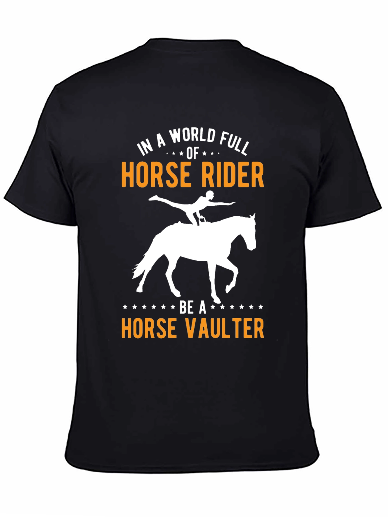 Black Horse Rider vs Horse Vaulter Graphic T-Shirt view 4