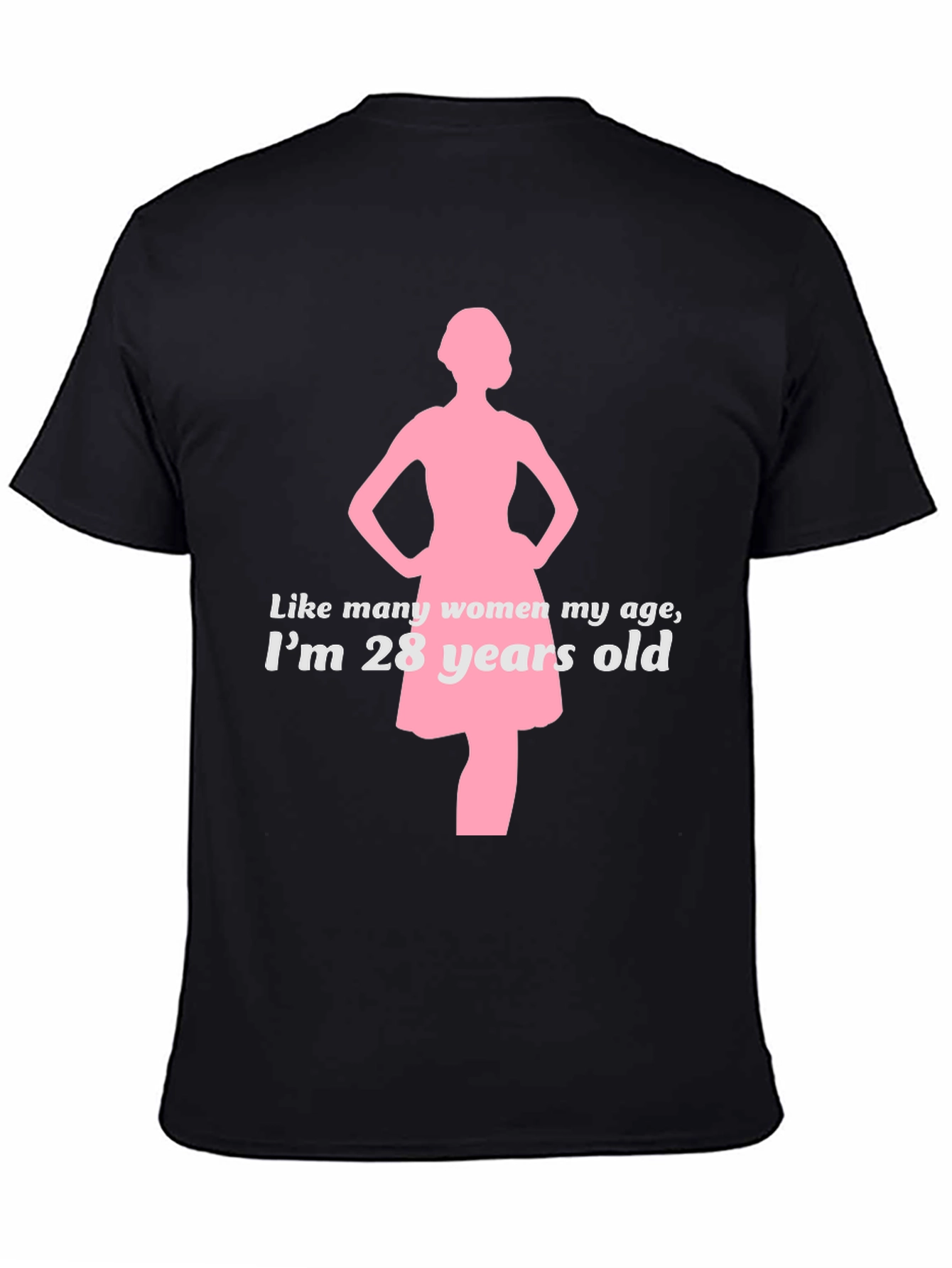 Black Funny "28 Years Old" Graphic T-Shirt view 4