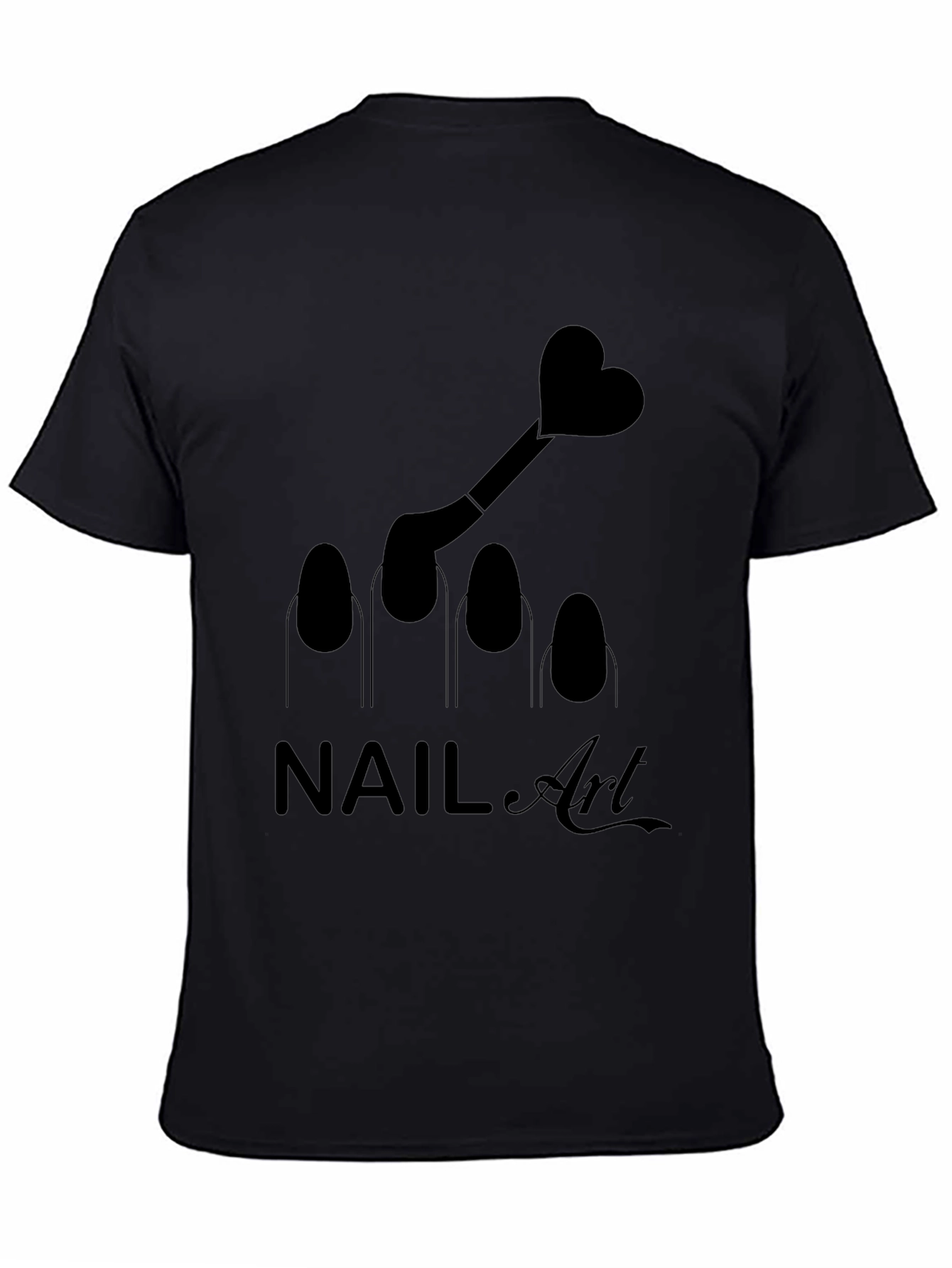 Black Nail Art T-Shirt - Unique Design for Beauty Lovers view 4