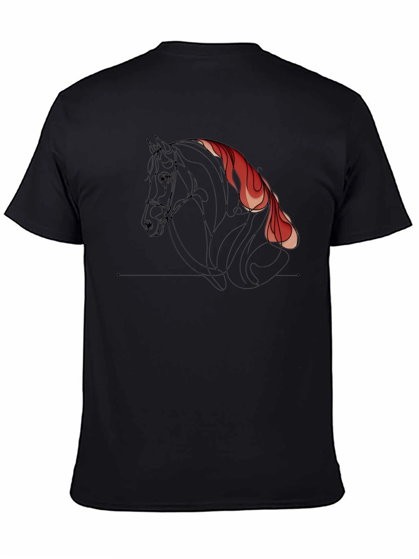 Black Black Horse Graphic Tee - Stylish Men's T-Shirt view 4