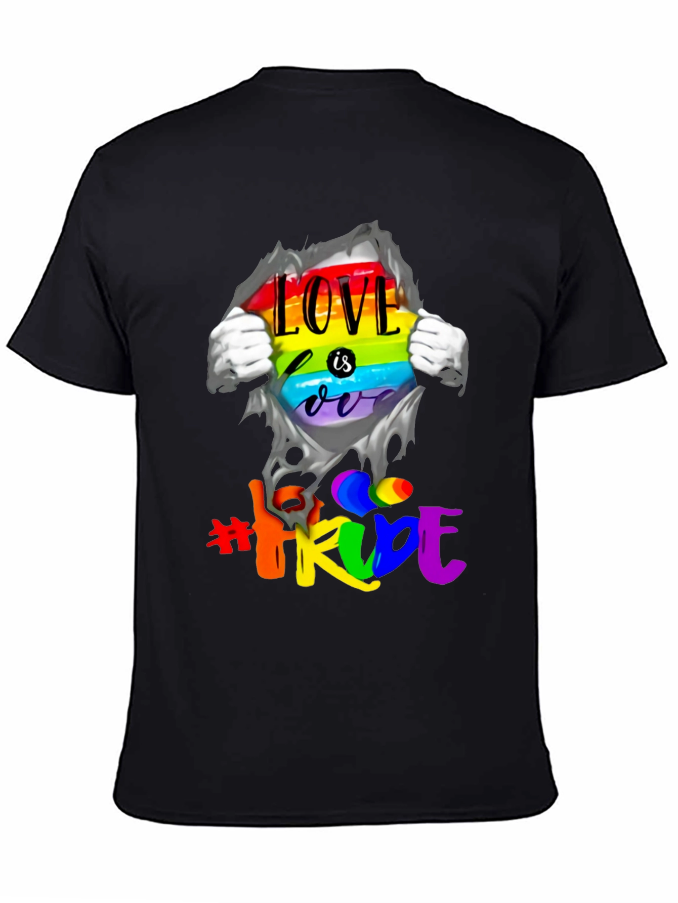 Black Love is Love Rainbow Pride T-Shirt view 4