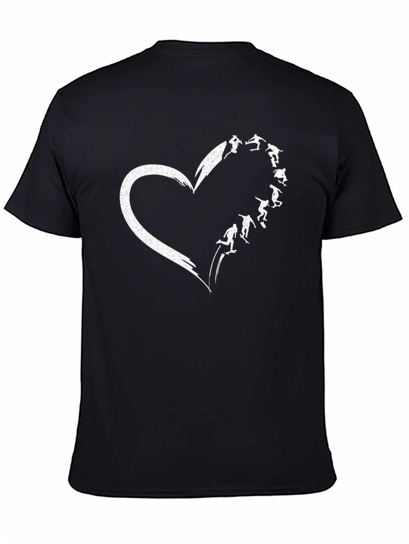 Black Skater Heart Tee - Cool Graphic T-Shirt view 4