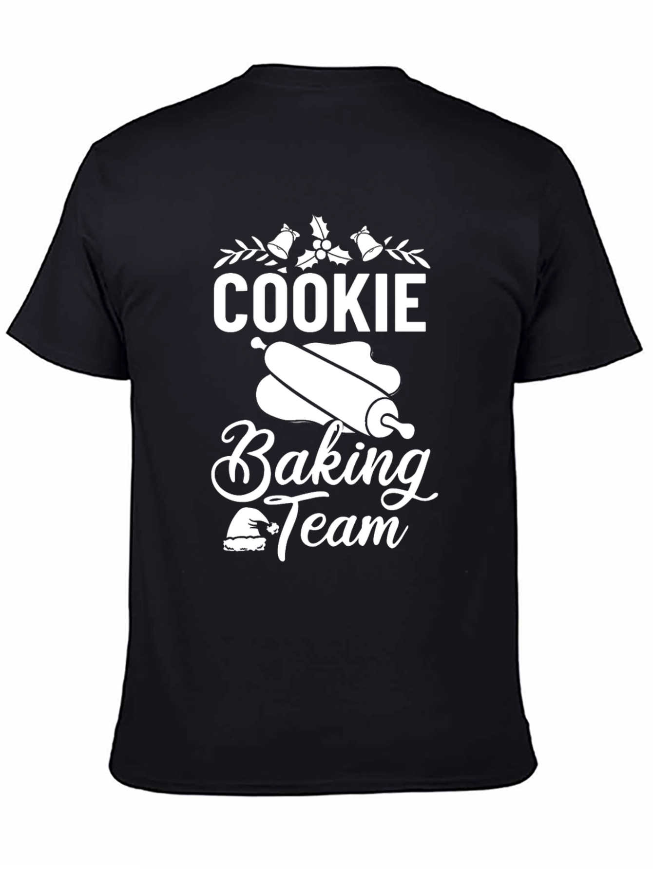 Black Cookie Baking Team Holiday T-Shirt view 4
