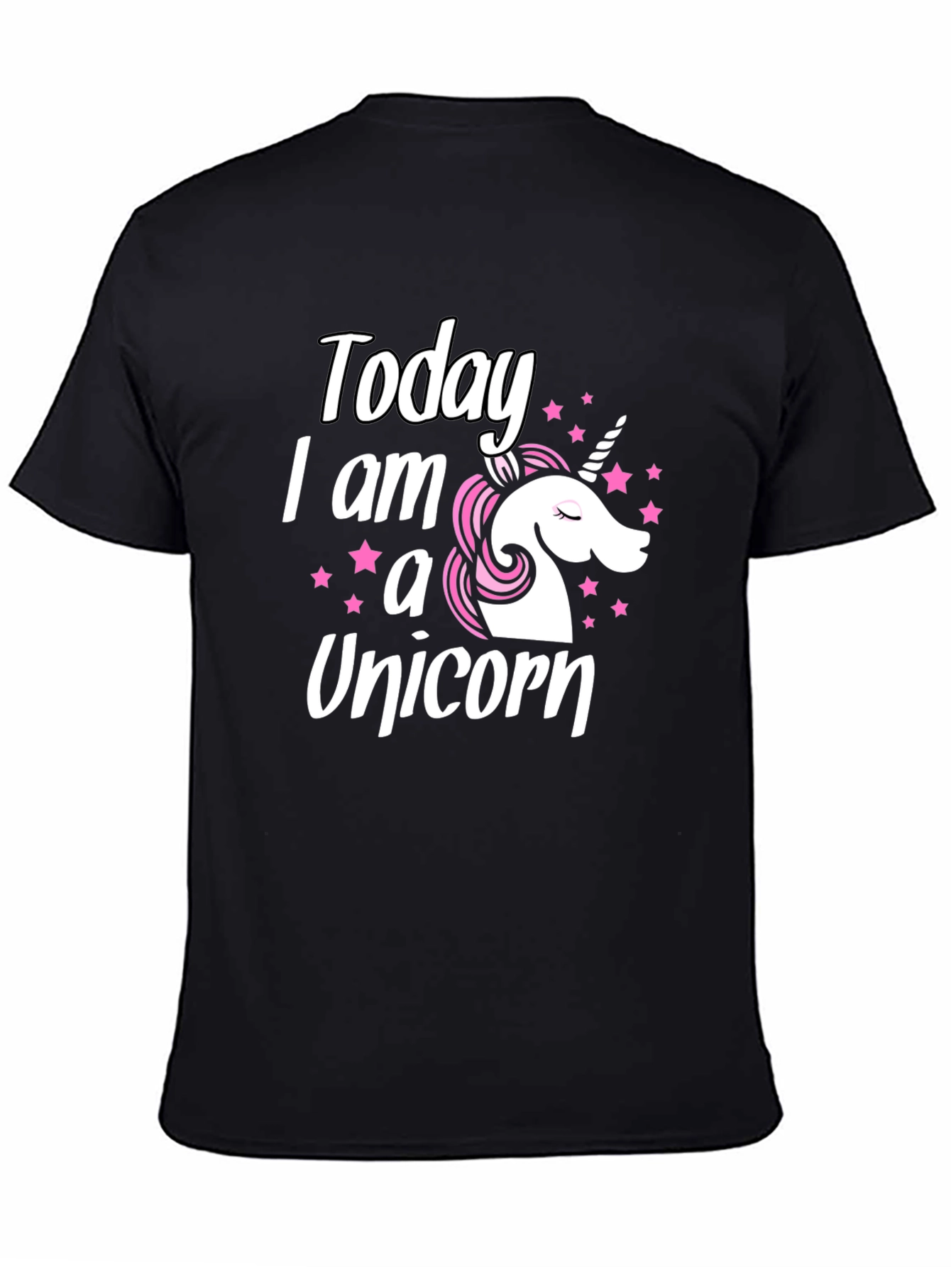 Black Today I am a Unicorn - Black Graphic Tee view 4