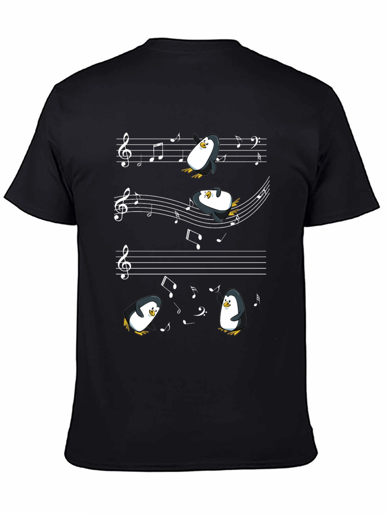 Black Musical Penguins T-Shirt view 4
