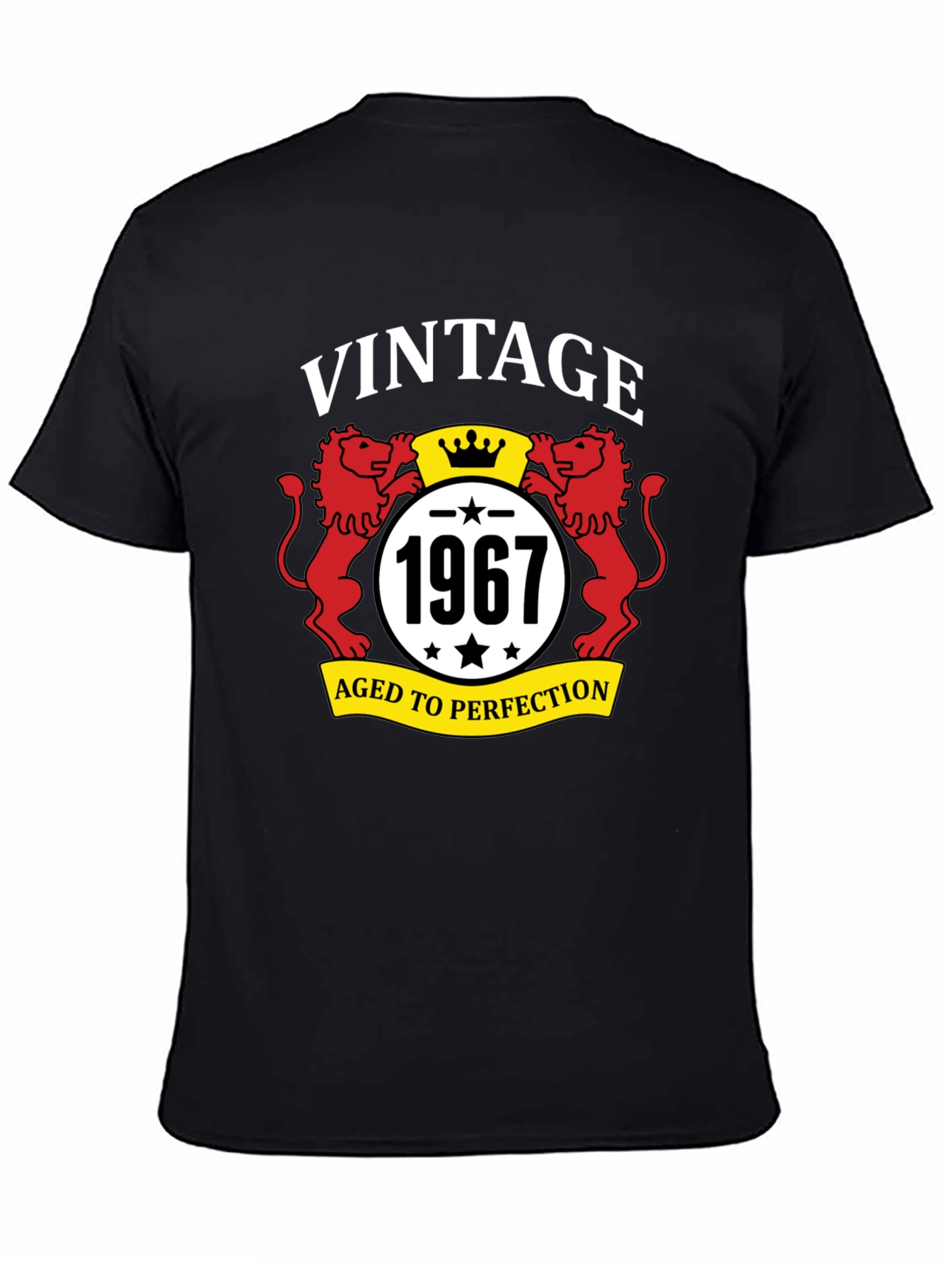 Black Vintage 1967 Aged to Perfection Black T-Shirt view 4