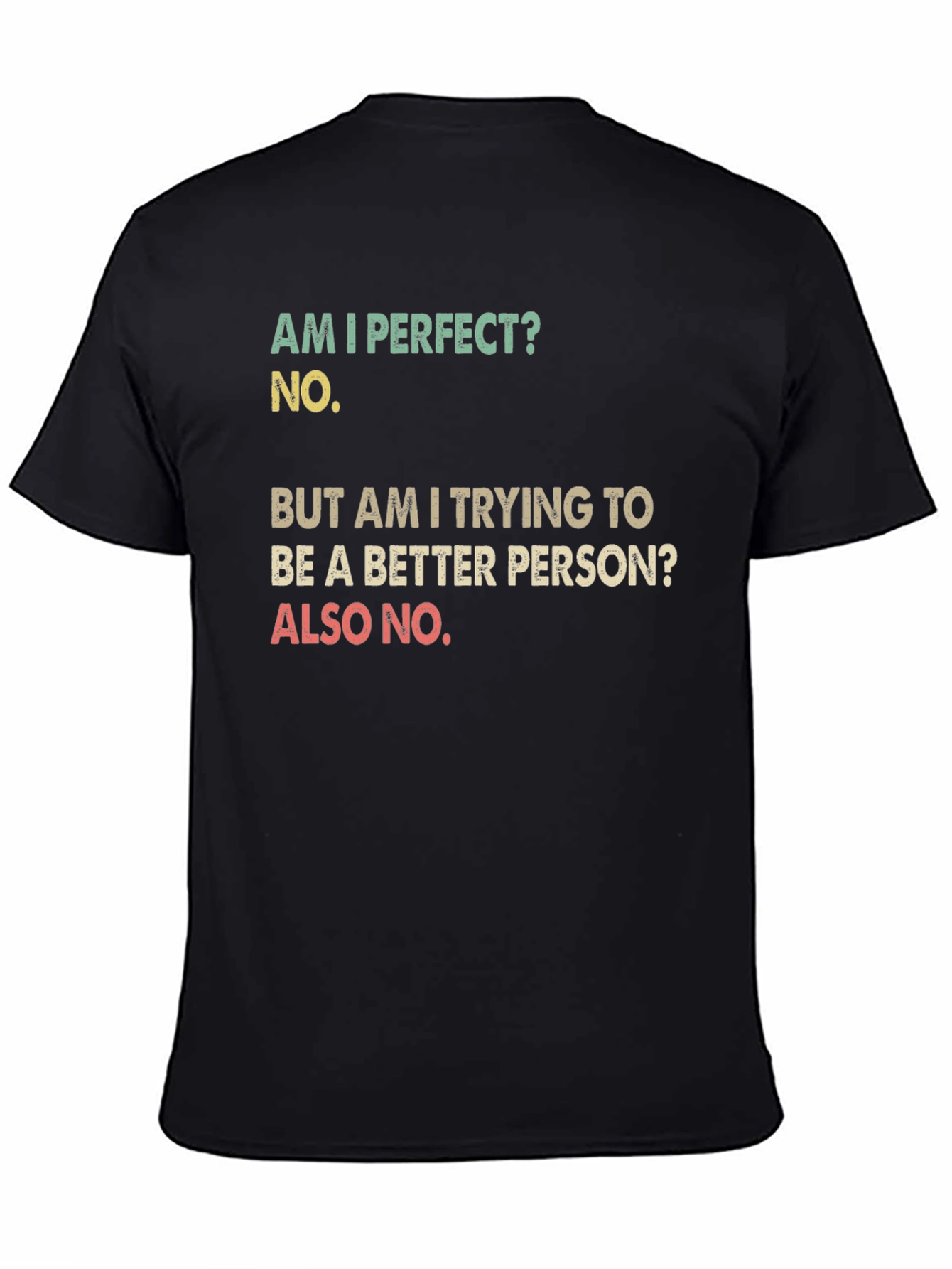 Black Funny T-Shirt: Am I Perfect? No. Sarcastic Tee view 4