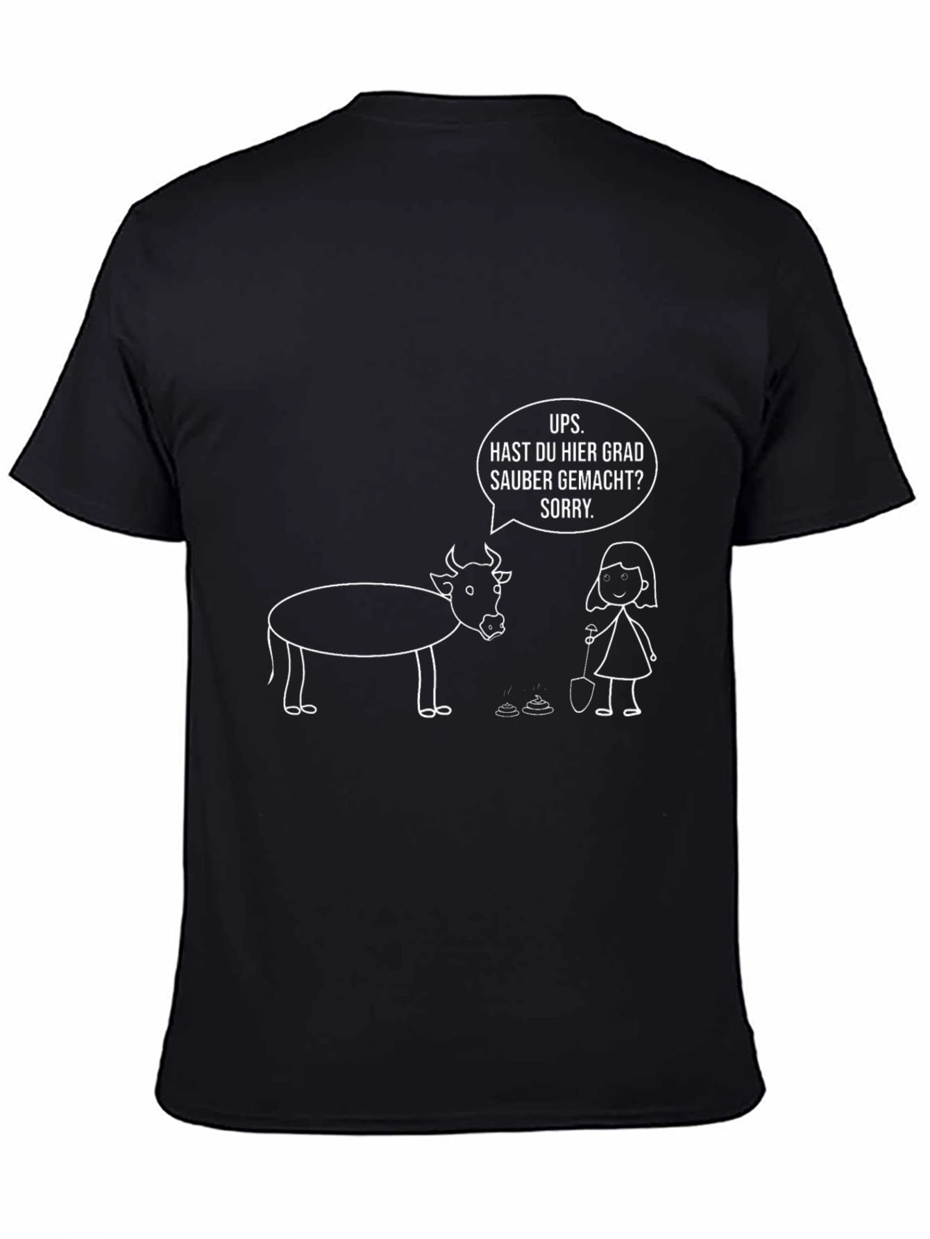 Black Funny Cow Oops Clean-Up Graphic Tee view 4
