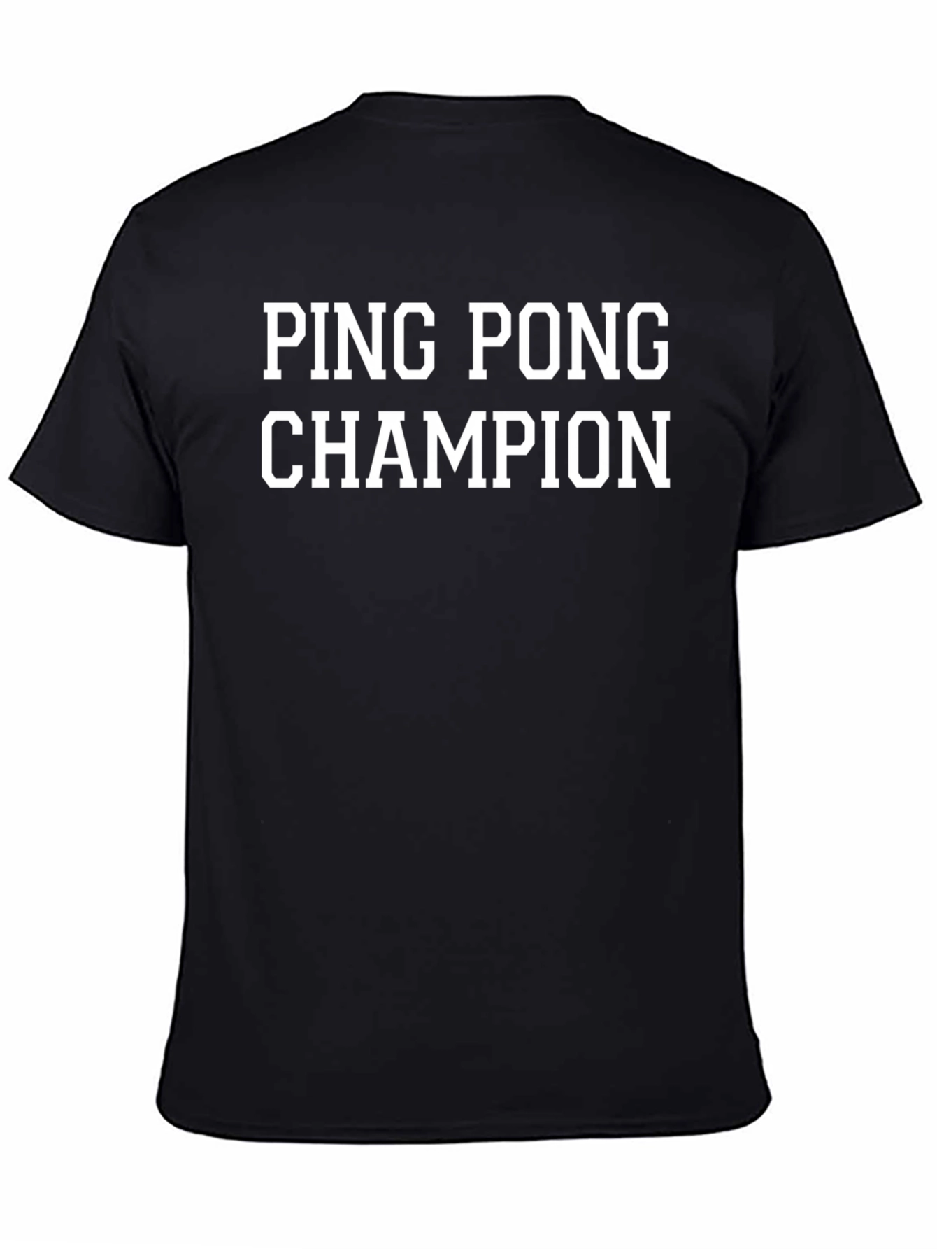 Black Ping Pong Champion Graphic Tee - Black Cotton T-Shirt view 4