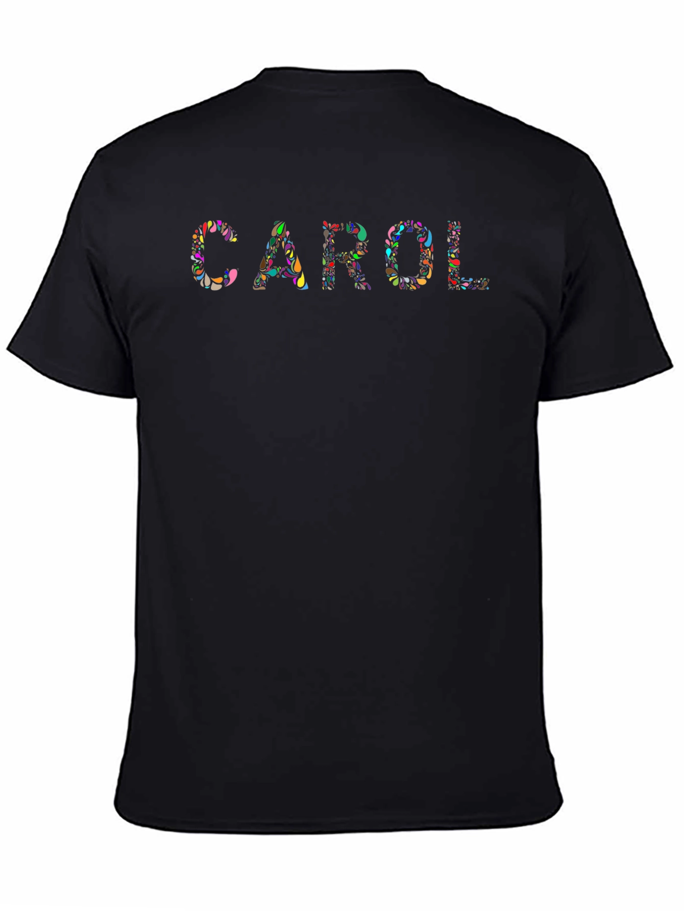 Black Carol Floral Print T-Shirt - Unisex view 4