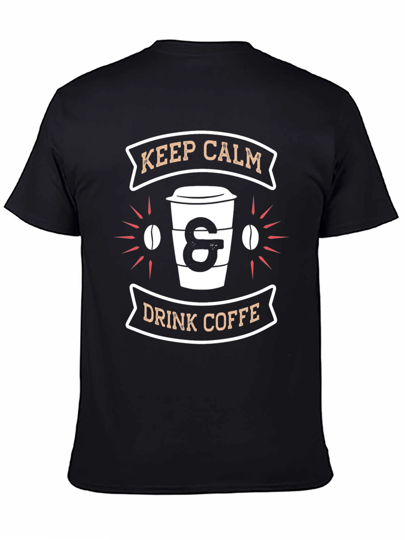 Black Keep Calm & Drink Coffee Graphic T-Shirt view 4
