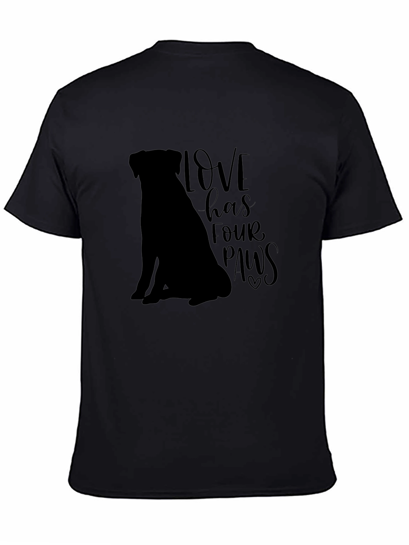 Black Love Has Four Paws Black T-Shirt view 4