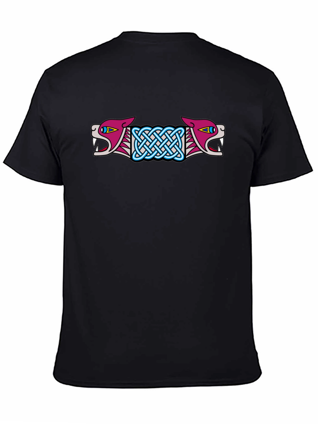Black Celtic Wolf Knot Graphic Tee - Black view 4